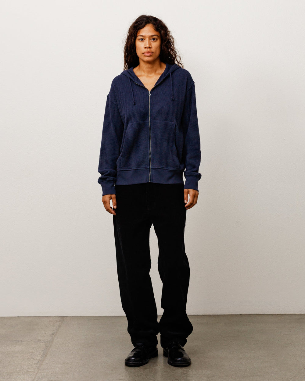 Light Weight Thermal Hood Unisex Long Sleeve In Navy