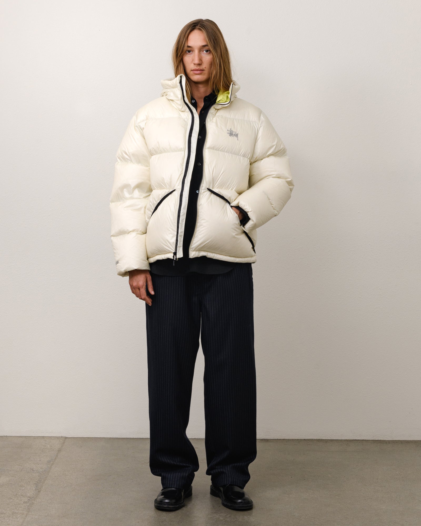 Micro Ripstop Down Parka Unisex Long Sleeve In Bone