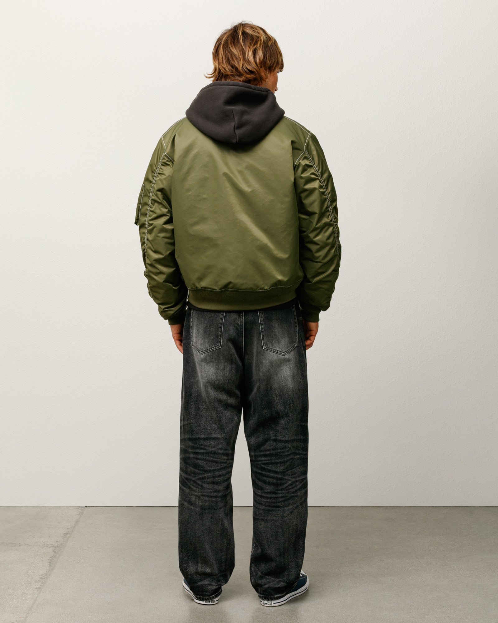 Built Bomber Jacket Mens Long Sleeve In Olive