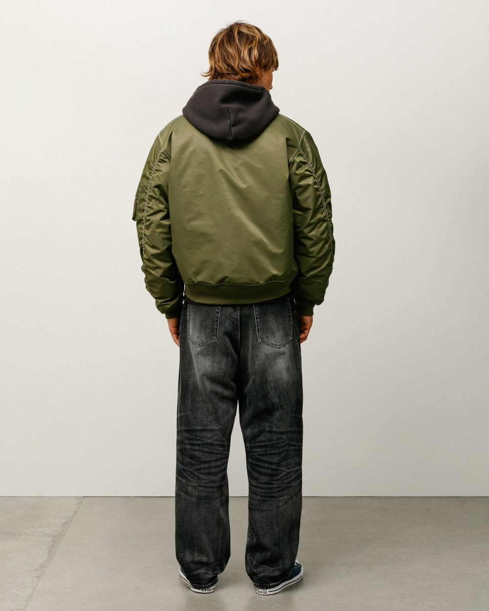 Built Bomber Jacket Mens Long Sleeve In Olive