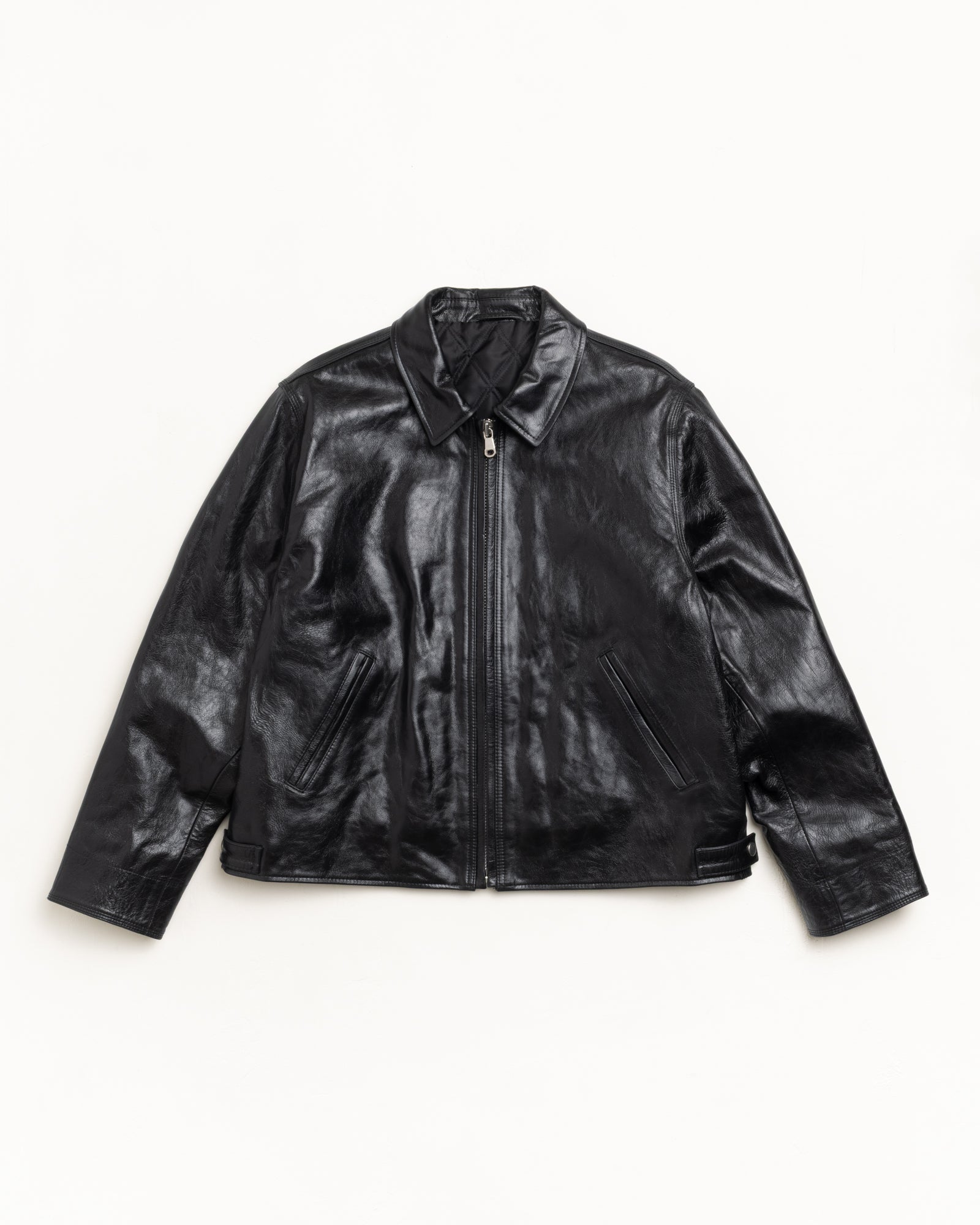 Garage Jacket Leather Mens Long Sleeve In Black | hero:main:collection:new-arrivals,shirts,tops-shirts,all,tees,outerwear,denim,knits,accessories,sunglasses,hoodies,sweats,mens-hoodies-sweatshirts,shorts,pants,bottoms | product-card-slider