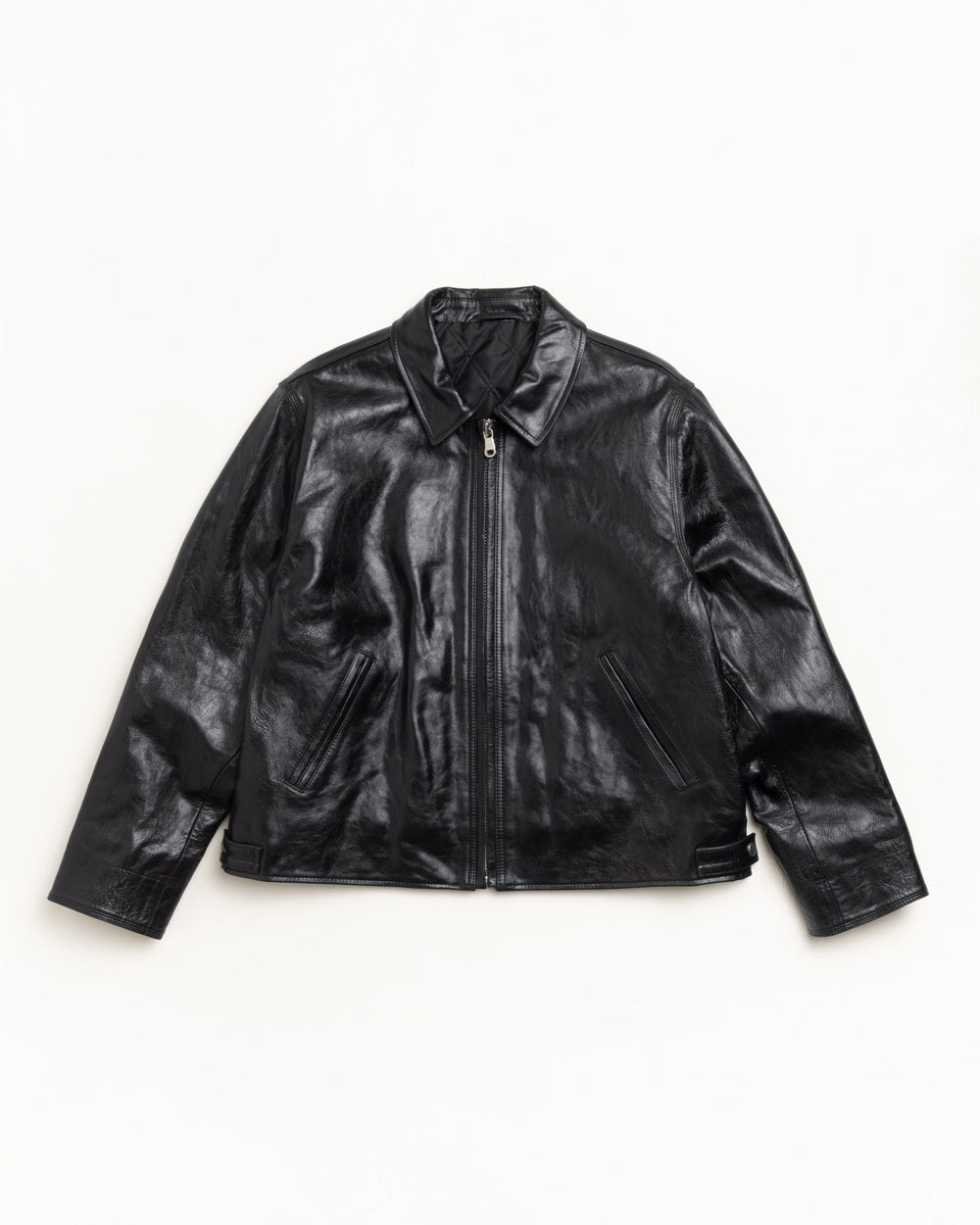 Garage Jacket Leather Mens Long Sleeve In Black | hero:main:collection:new-arrivals,shirts,tops-shirts,all,tees,outerwear,denim,knits,accessories,sunglasses,hoodies,sweats,mens-hoodies-sweatshirts,shorts,pants,bottoms | product-card-slider
