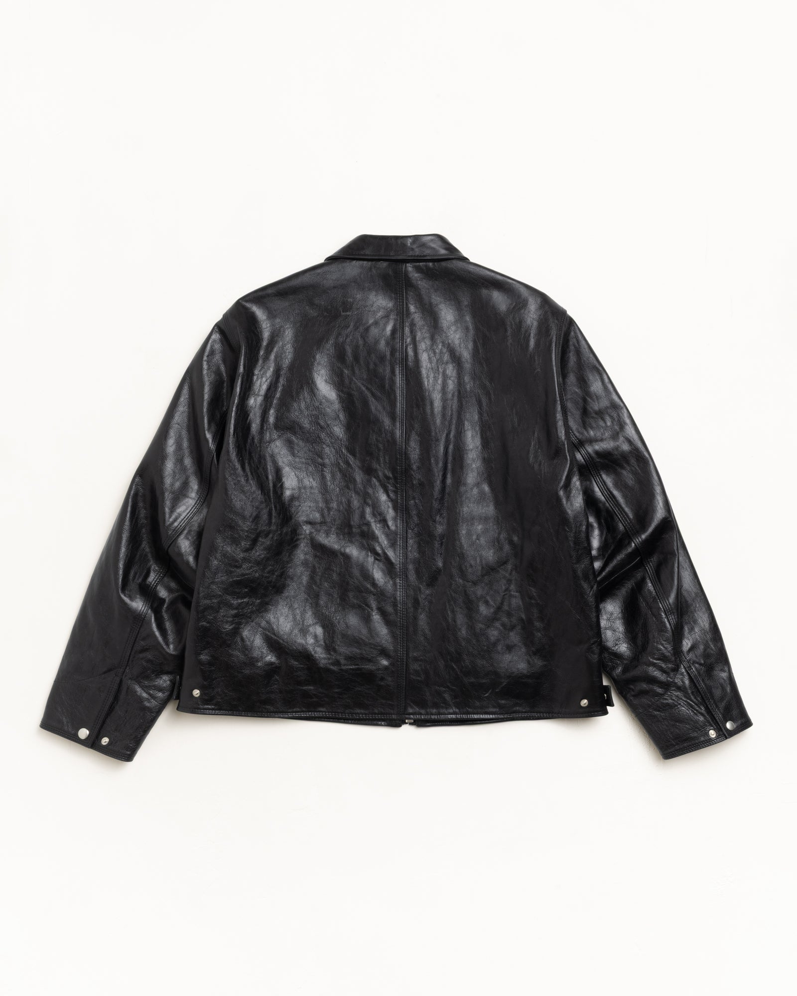 Garage Jacket Leather Mens Long Sleeve In Black