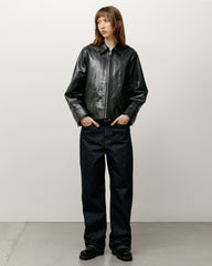 Garage Jacket Leather Mens Long Sleeve In Black