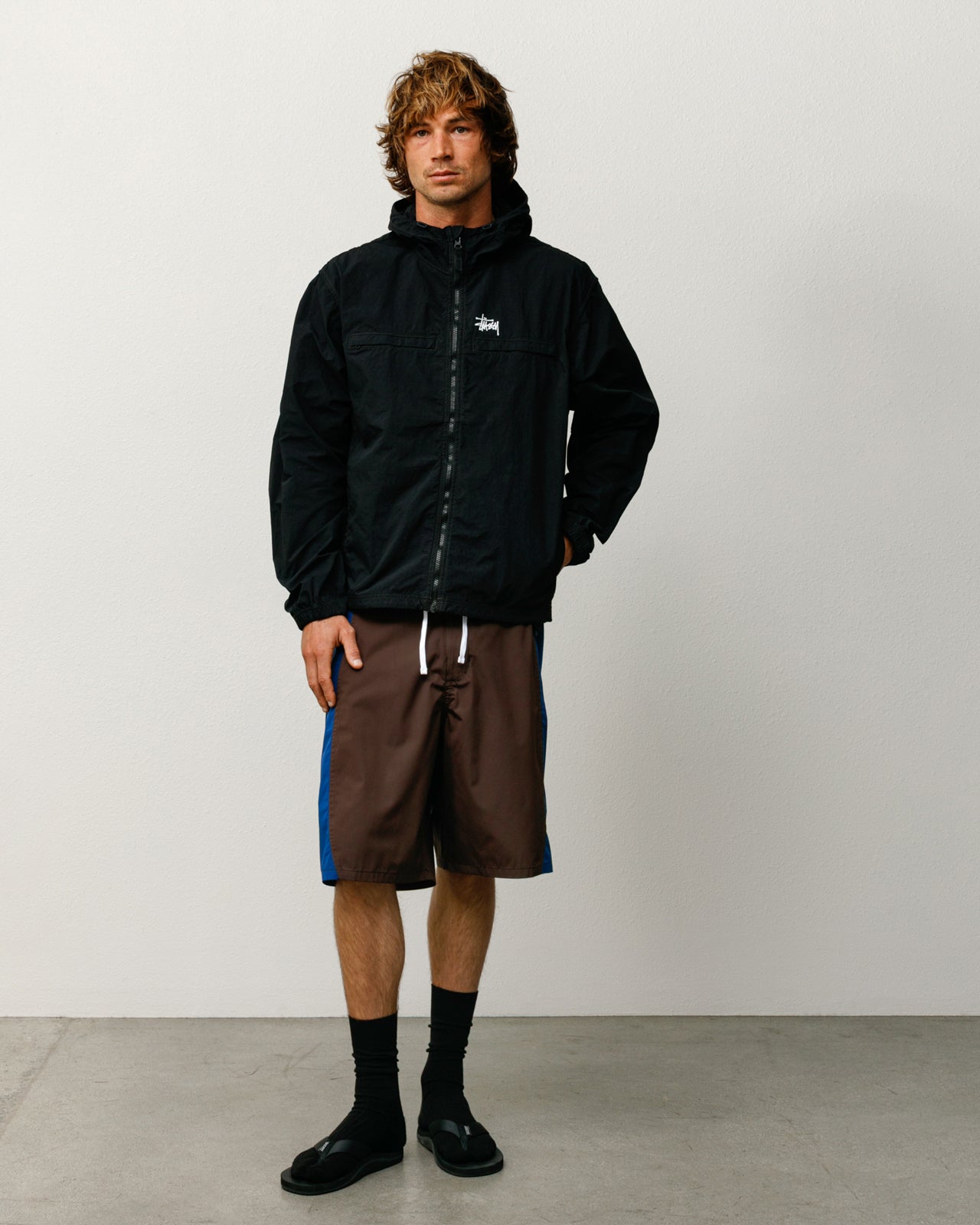 Lightweight Hooded Jacket Mens Long Sleeve In Black | product-card-slider