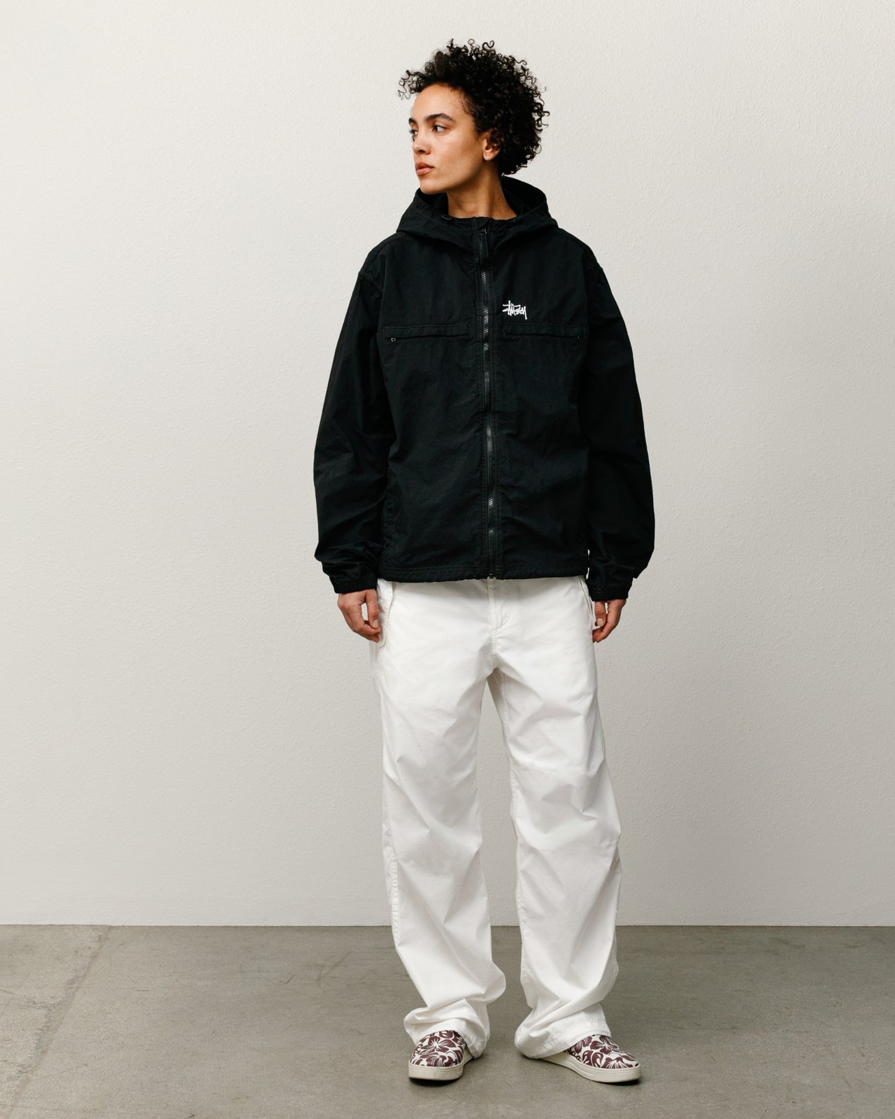 Lightweight Hooded Jacket Mens Long Sleeve In Black