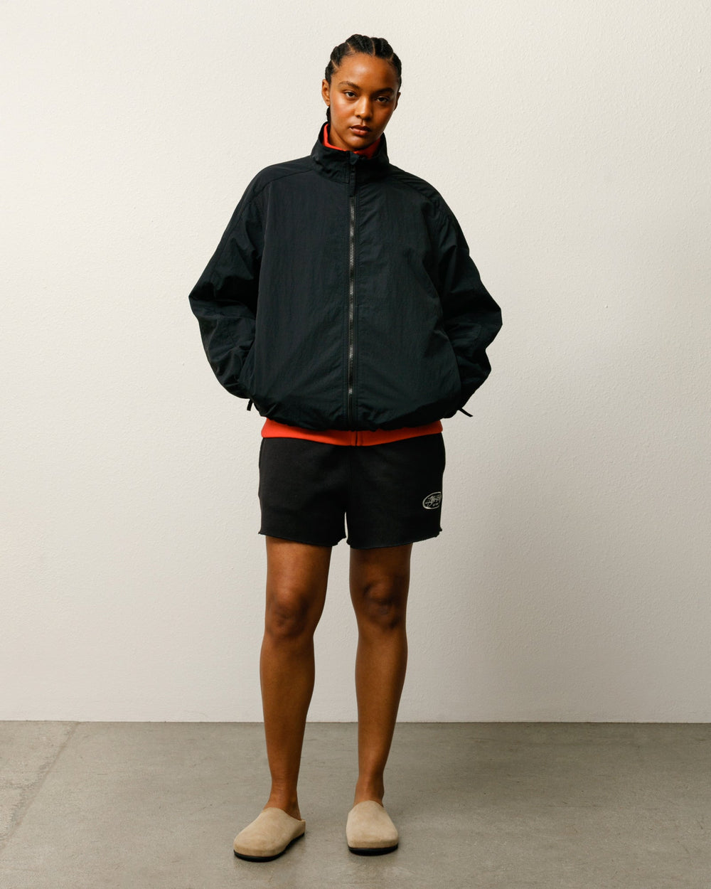 Lightweight Mock Jacket Mens Long Sleeve In Black | product-card-slider
