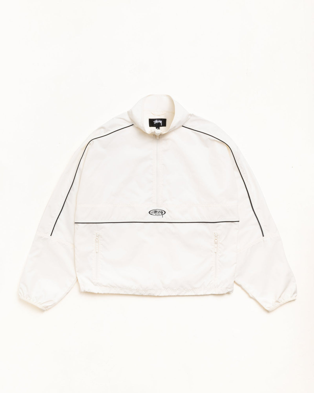 Lightweight Pullover Jacket Unisex Long Sleeve In White | hero:main:collection:new-arrivals,shirts,tops-shirts,all,tees,outerwear,denim,knits,accessories,sunglasses,hoodies,sweats,mens-hoodies-sweatshirts,shorts,pants,bottoms,crew-sweats,zip-ups,swim,sweatpants, | product-card-slider