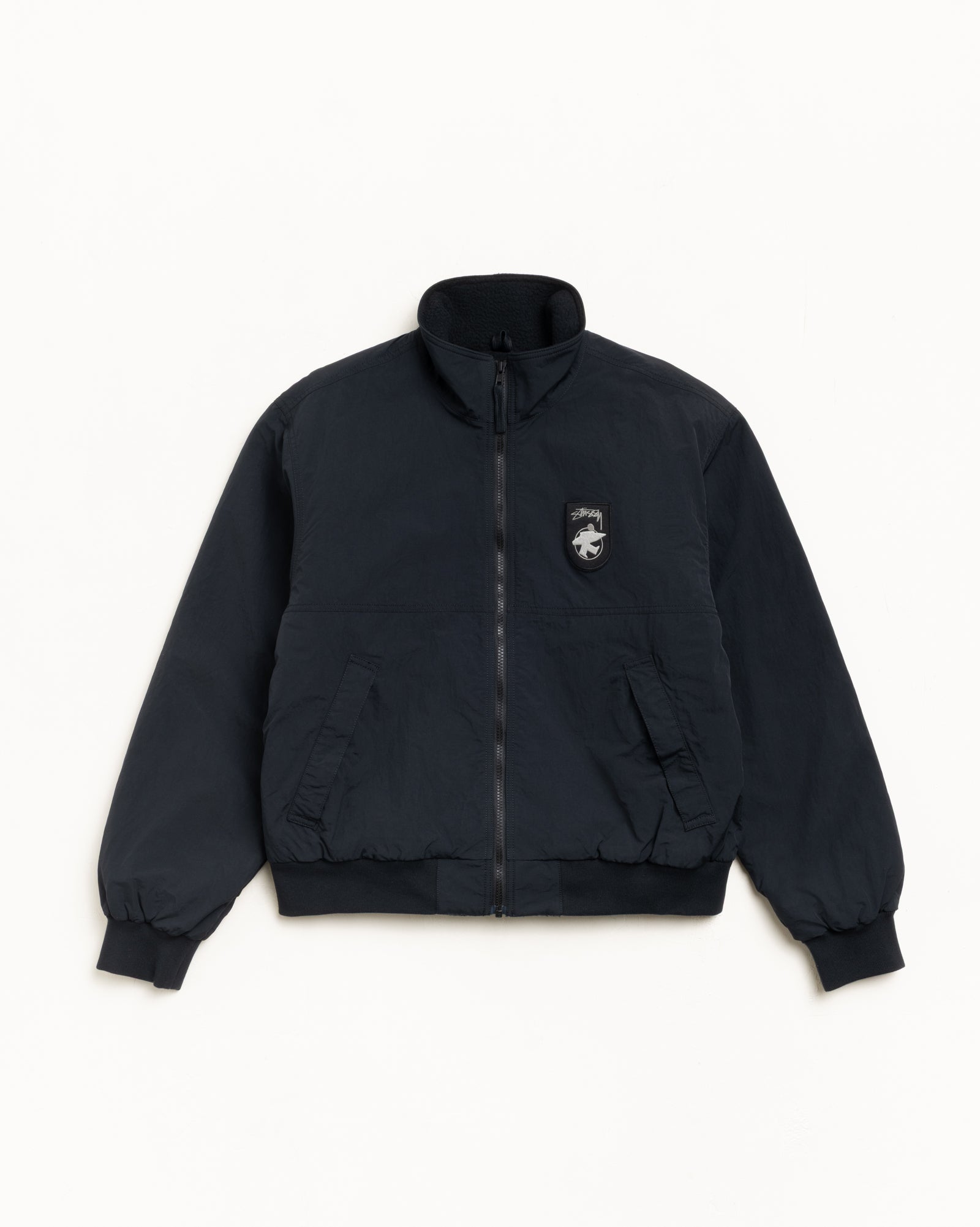 Polar Fleece Lined Jacket Unisex Long Sleeve In Black | hero:main:collection:new-arrivals,shirts,tops-shirts,all,tees,outerwear,denim,knits,accessories,sunglasses,hoodies,sweats,mens-hoodies-sweatshirts,shorts,pants,bottoms,crew-sweats,zip-ups,swim,sweatpants,graphics,lazy-tees,swim,basic-9twenty,button-ups,shorts,cargos,denim-jeans,bottoms,bags,belts,wearables,gear,footwear,button-ups,basic-tops,jerseys,big-ol,classics,slim,jackets,all, | product-card-slider
