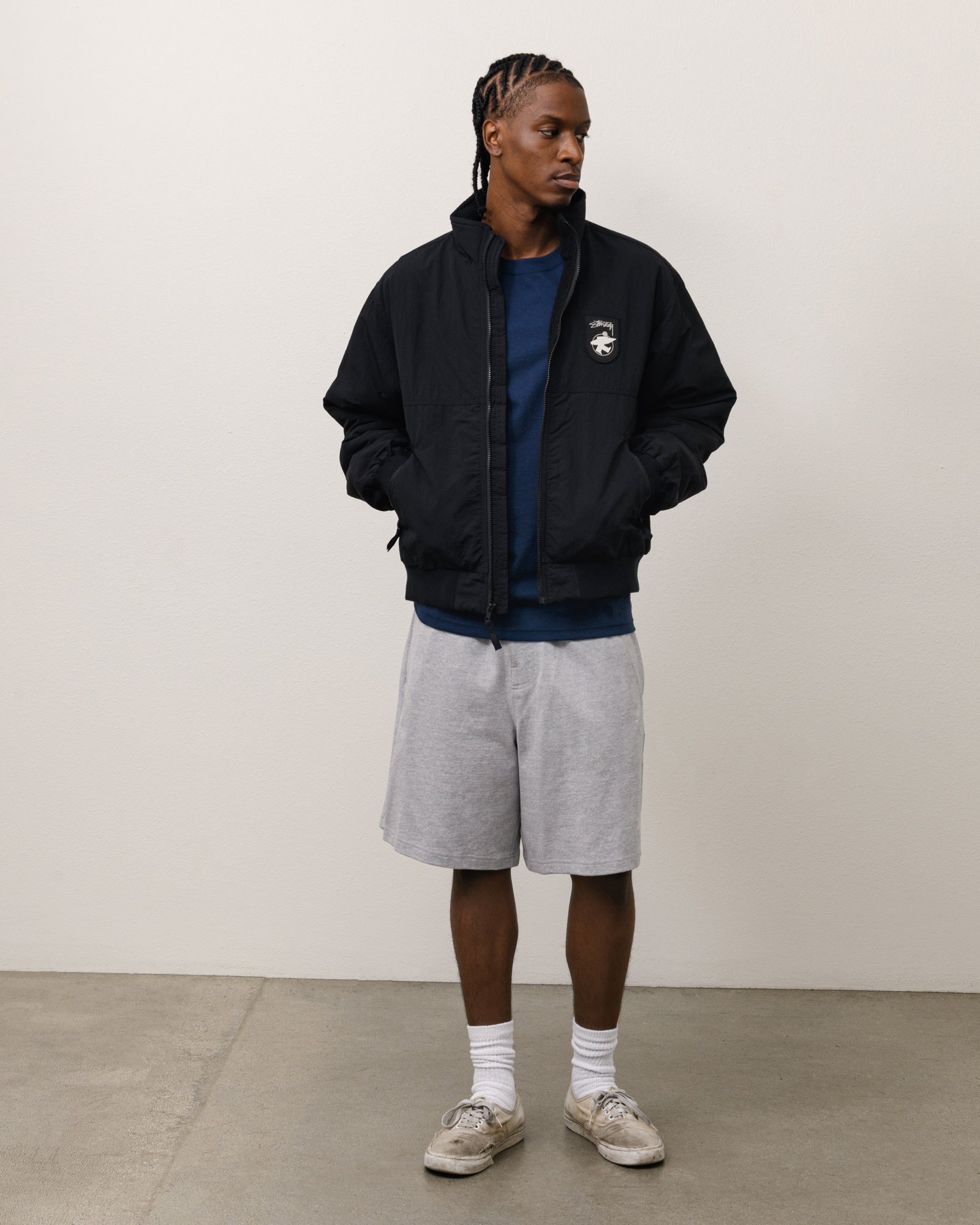 Polar Fleece Lined Jacket Unisex Long Sleeve In Black | product-card-slider