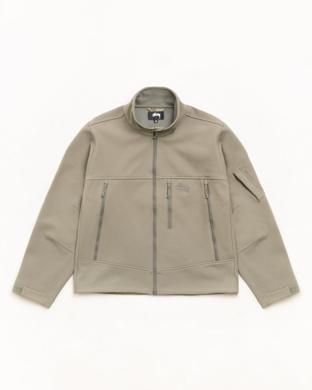 Soft Shell Jacket Unisex Long Sleeve In Moss Grey | hero:main:collection:new-arrivals,shirts,tops-shirts,all,tees,outerwear,denim,knits,accessories,sunglasses,hoodies,sweats,mens-hoodies-sweatshirts,shorts,pants,bottoms,crew-sweats,zip-ups,swim,sweatpants,graphics,lazy-tees,swim,basic-9twenty,button-ups,shorts,cargos,denim-jeans,bottoms,bags,belts,wearables,gear,footwear,button-ups,basic-tops,jerseys,big-ol,classics,slim,jackets,all, | product-card-slider