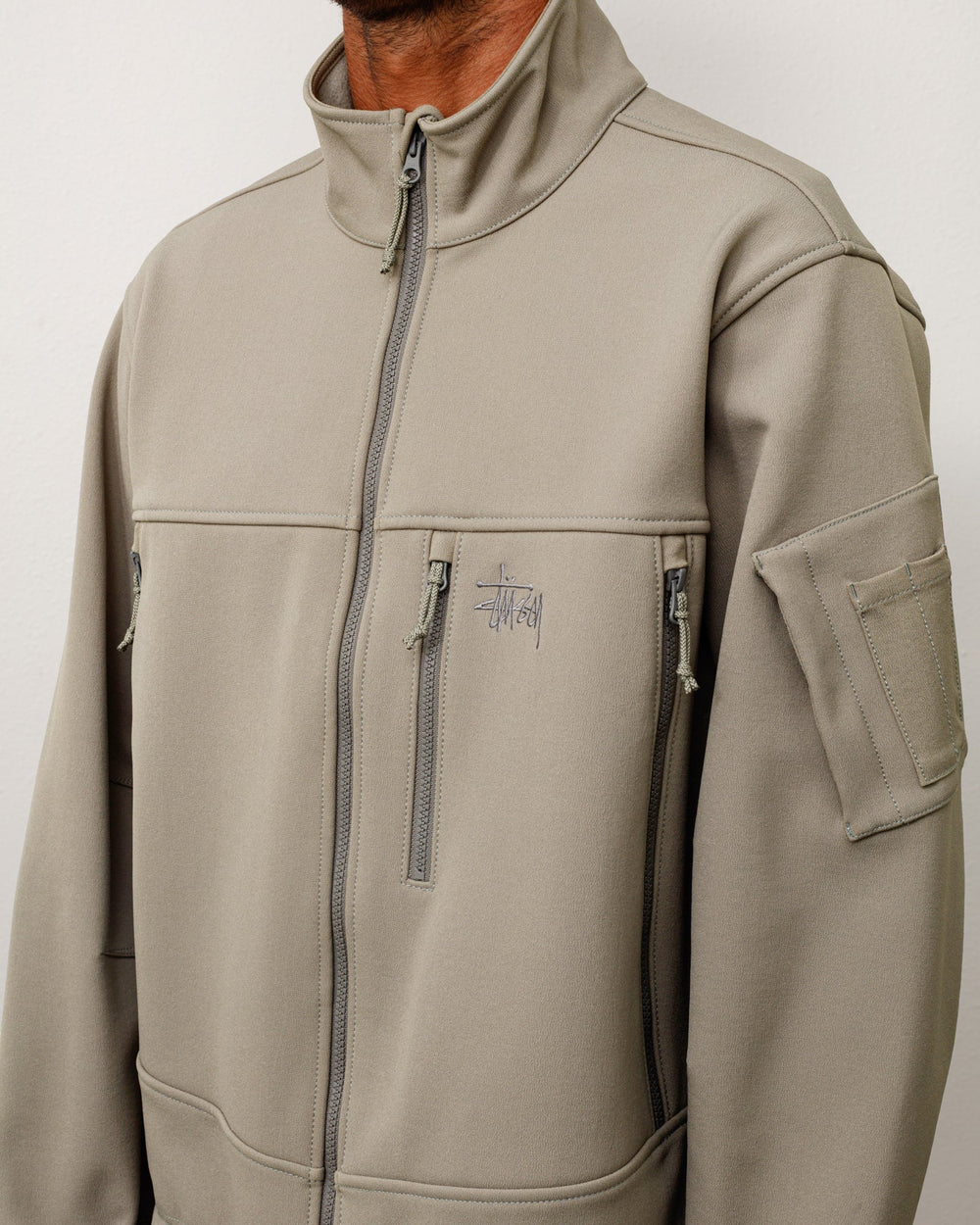 Soft Shell Jacket Unisex Long Sleeve In Moss Grey