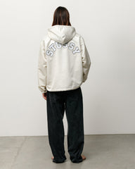 Hooded Coaches Jacket Unisex Long Sleeve In Bone