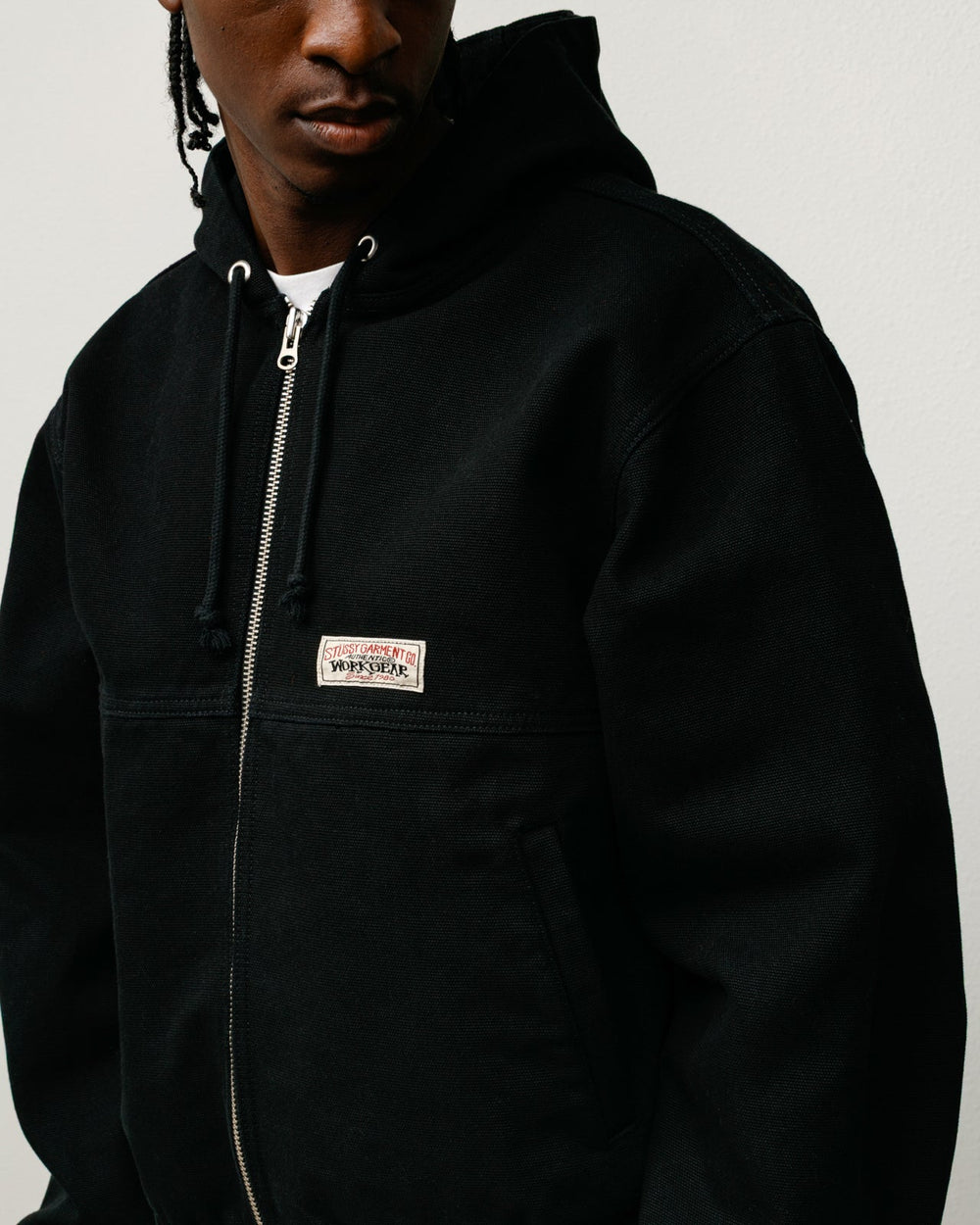 Work Jacket Unlined Canvas Mens Long Sleeve In Black