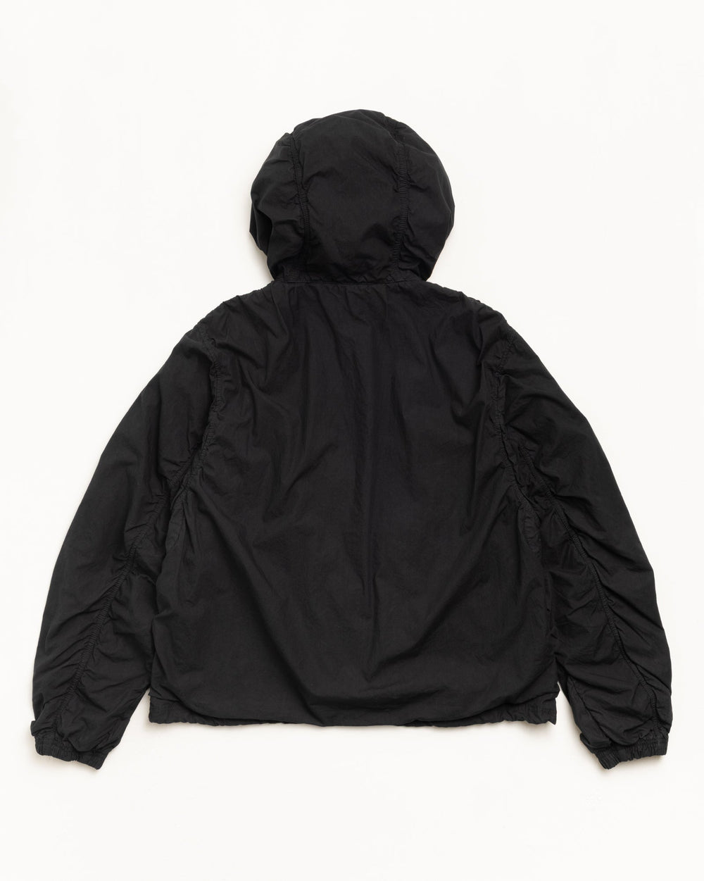 Double Cotton Hooded Jacket Mens Long Sleeve In Black