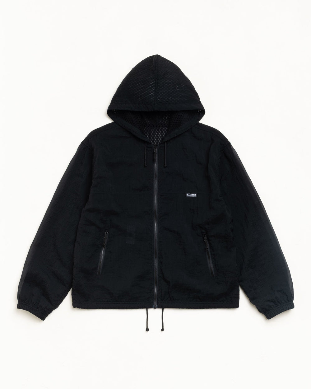 Layered Mesh Hooded Jacket Unisex Long Sleeve In Black | hero:main:collection:new-arrivals,shirts,tops-shirts,all,tees,outerwear,denim,knits,accessories,sunglasses,hoodies,sweats,mens-hoodies-sweatshirts,shorts,pants,bottoms,crew-sweats,zip-ups,swim,sweatpants, | product-card-slider