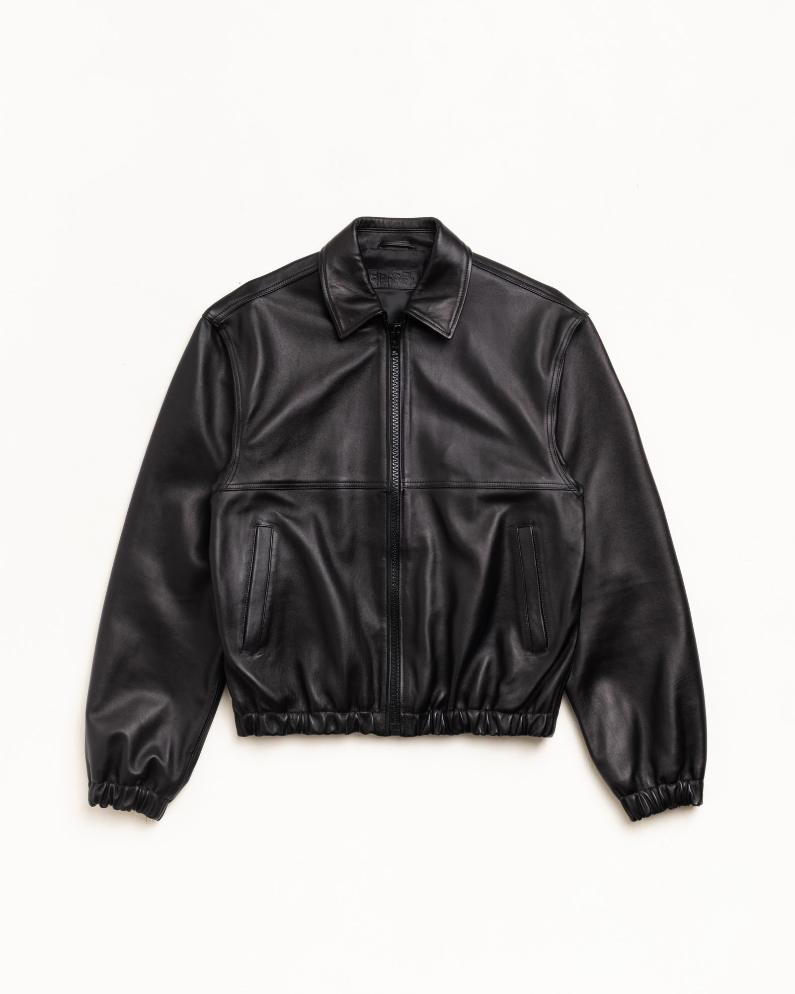 Leather Work Jacket Unisex Long Sleeve In Black | hero:main:collection:new-arrivals,shirts,tops-shirts,all,tees,outerwear,denim,knits,accessories,sunglasses,hoodies,sweats,mens-hoodies-sweatshirts,shorts,pants,bottoms,crew-sweats,zip-ups,swim,sweatpants,graphics,lazy-tees,swim,basic-9twenty,button-ups,shorts,cargos,denim-jeans,bottoms,bags,belts,wearables,gear,footwear,button-ups,basic-tops,jerseys,big-ol,classics,slim,jackets,all, | product-card-slider