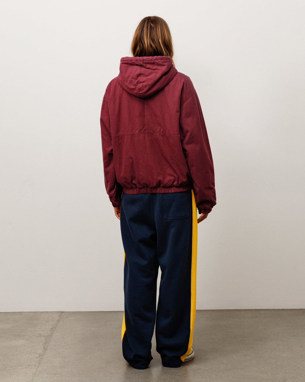 Work Jacket Ripstop Unisex Long Sleeve In Burgundy
