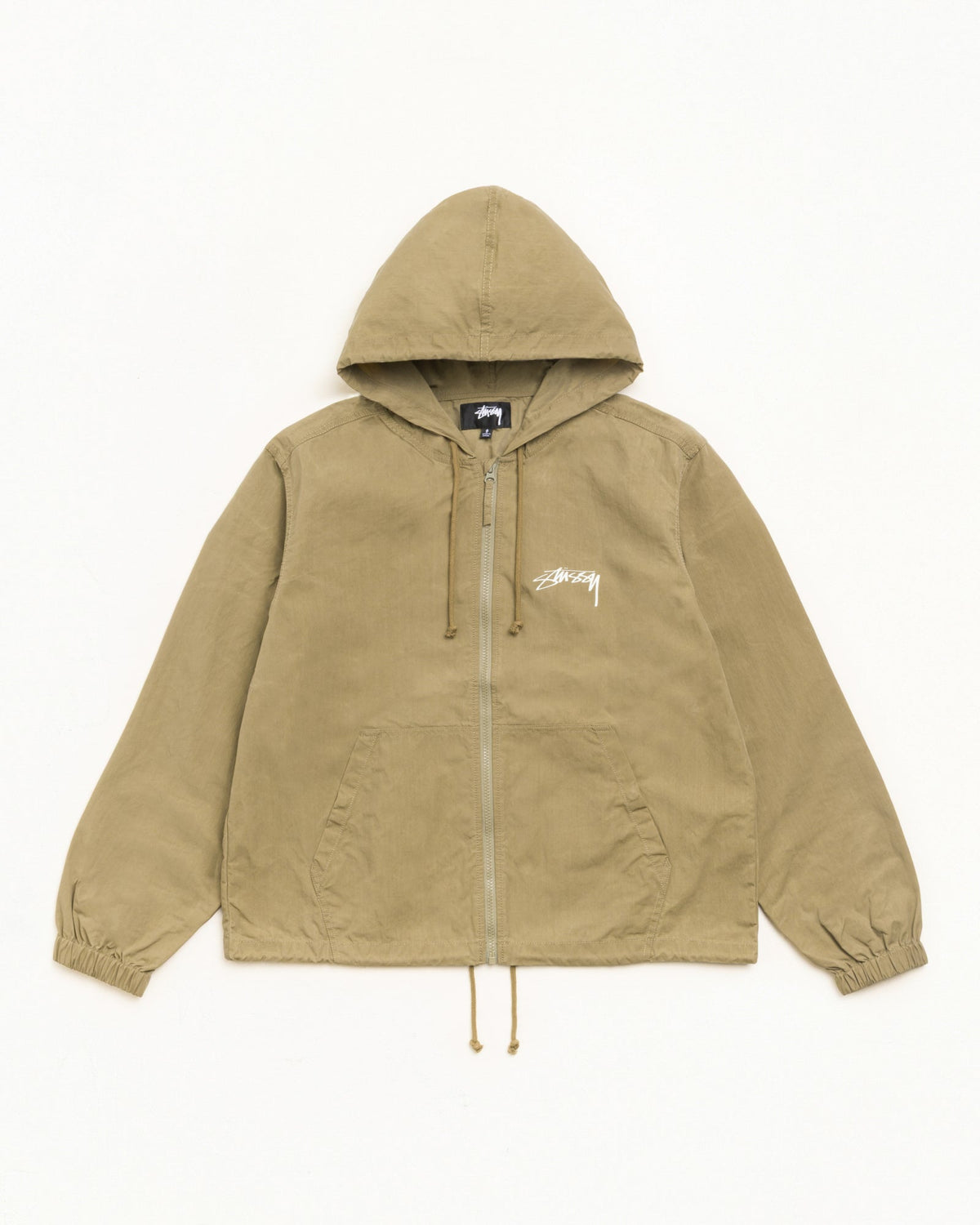 Waxed Cotton Beach Shell Jacket in Olive | hero:main:collection:new-arrivals,shirts,tops-shirts,all,tees,outerwear,denim,knits,accessories,sunglasses,hoodies,sweats,mens-hoodies-sweatshirts,shorts,pants,bottoms,crew-sweats,zip-ups,swim,sweatpants,graphics,lazy-tees,mens-swim,womens-swim,swim,basic-9twenty,button-ups,jerseys,thermals,shorts,trunks,cargos,denim-jeans,bottoms,bags,belts,wearables,gear,footwear,button-ups,basic-tops,jerseys, | product-card-slider