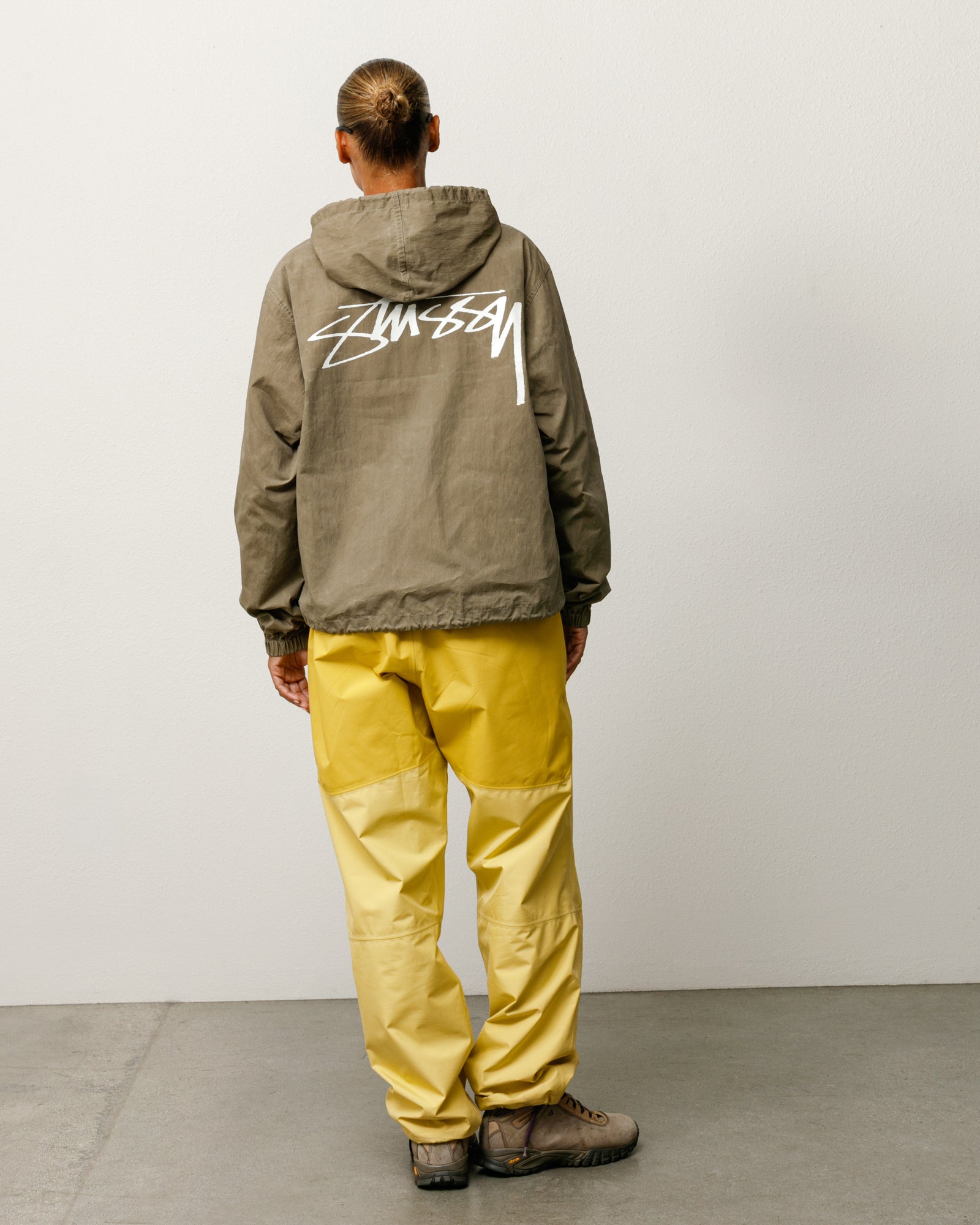 Waxed Cotton Beach Shell jacket in olive green by Stüssy
