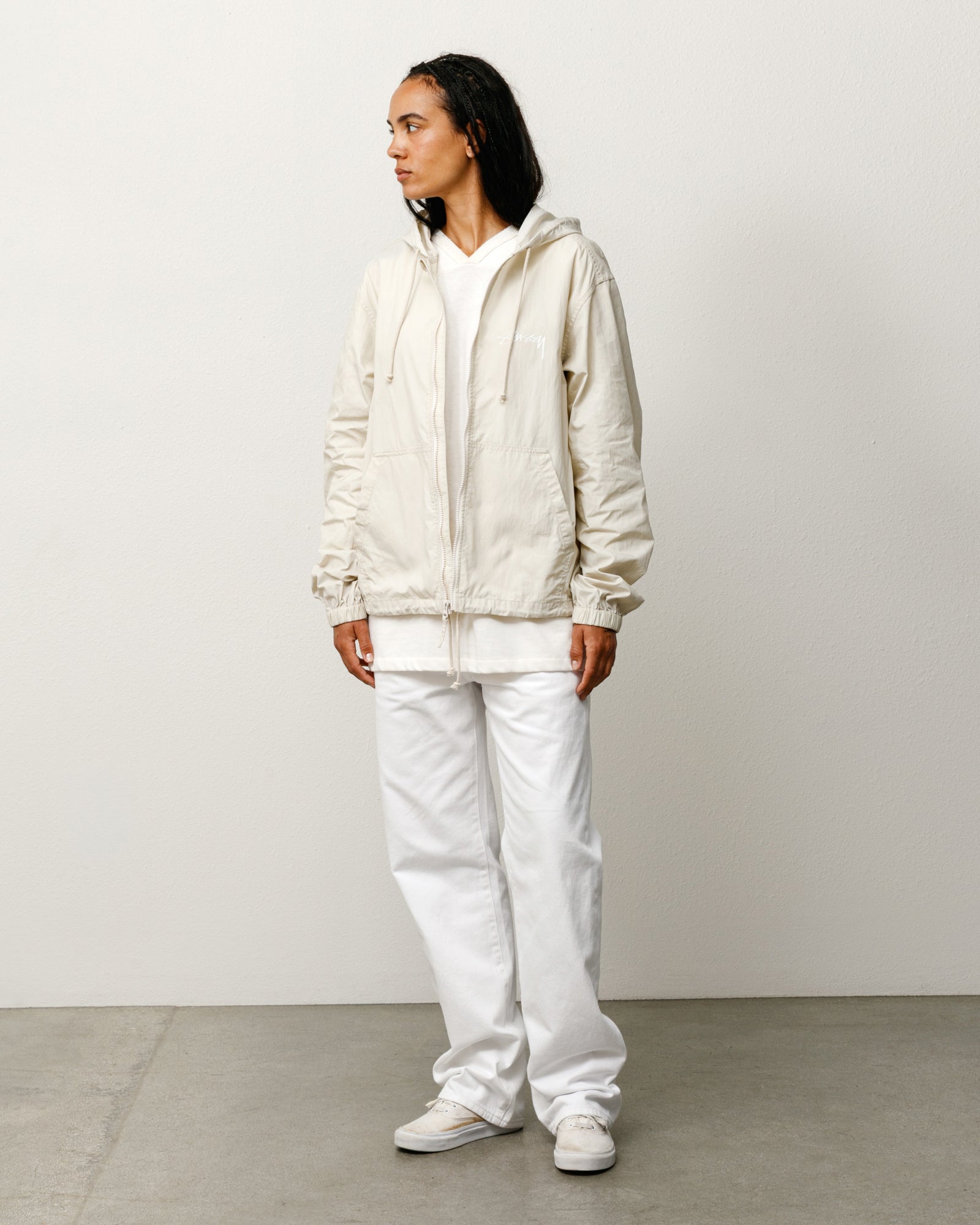 Stüssy Waxed Cotton Beach Shell unisex jacket in Stone