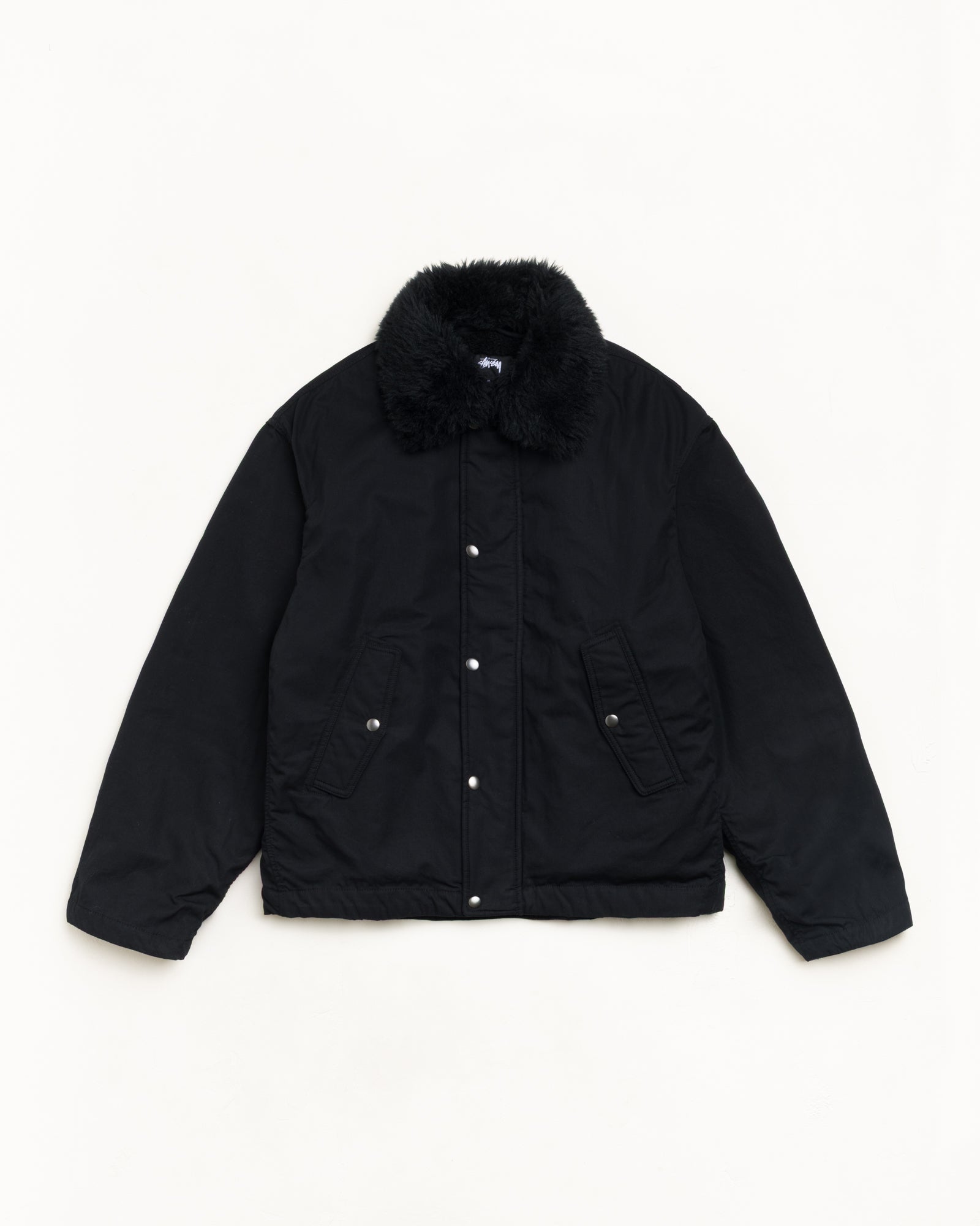 Convertible Deck Jacket Unisex Long Sleeve In Black | hero:main:collection:new-arrivals,shirts,tops-shirts,all,tees,outerwear,denim,knits,accessories,sunglasses,hoodies,sweats,mens-hoodies-sweatshirts,shorts,pants,bottoms,crew-sweats,zip-ups,swim,sweatpants,graphics,lazy-tees,swim,basic-9twenty,button-ups,shorts,cargos,denim-jeans,bottoms,bags,belts,wearables,gear,footwear,button-ups,basic-tops,jerseys,big-ol,classics,slim,jackets,all,convertible-deck-jacket, | product-card-slider