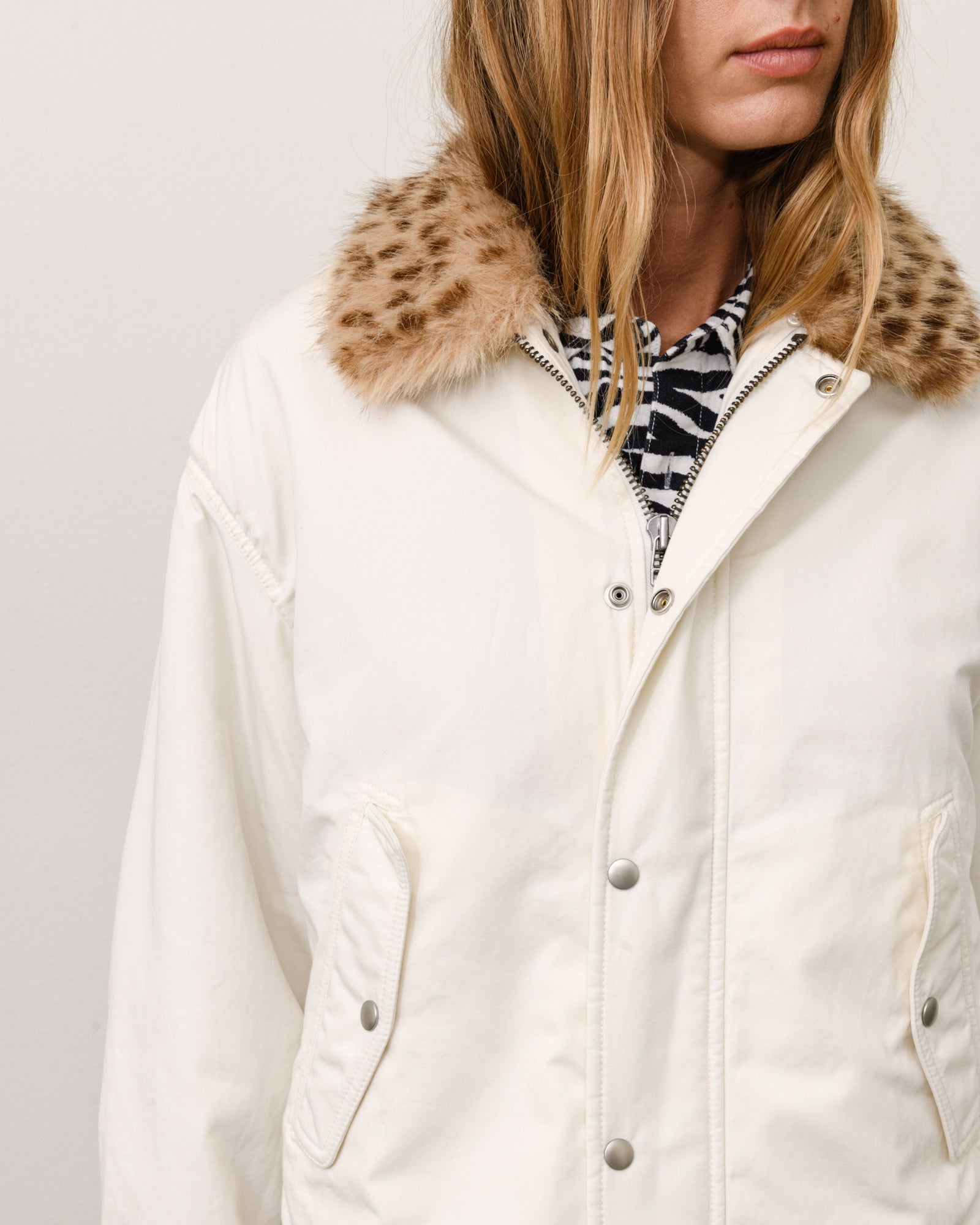 Convertible Deck Jacket Unisex Long Sleeve In Bone