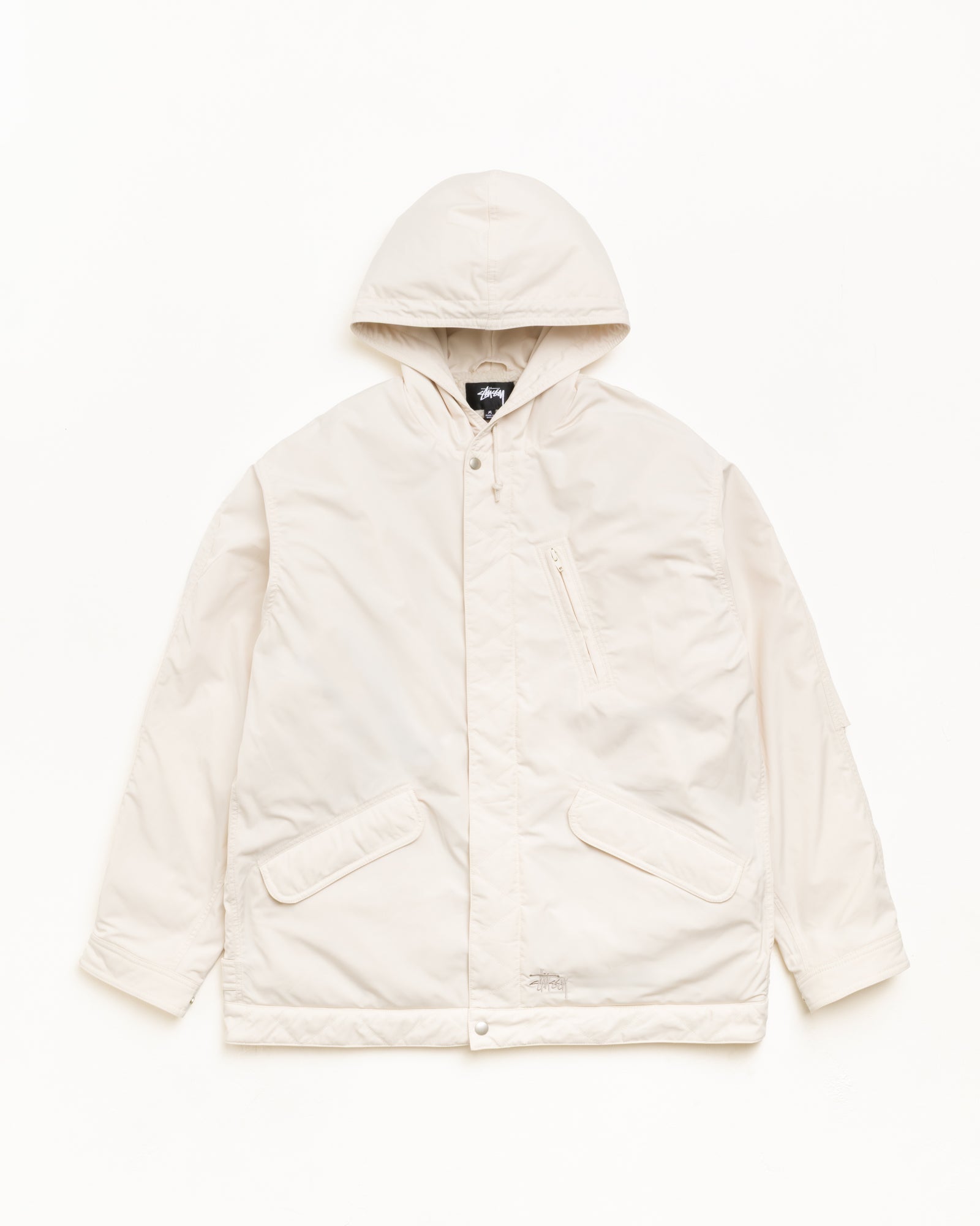 Flight Parka Unisex Long Sleeve In Bone | hero:main:collection:new-arrivals,shirts,tops-shirts,all,tees,outerwear,denim,knits,accessories,sunglasses,hoodies,sweats,mens-hoodies-sweatshirts,shorts,pants,bottoms,crew-sweats,zip-ups,swim,sweatpants,graphics,lazy-tees,swim,basic-9twenty,button-ups,shorts,cargos,denim-jeans,bottoms,bags,belts,wearables,gear,footwear,button-ups,basic-tops,jerseys,big-ol,classics,slim,jackets,all, | product-card-slider