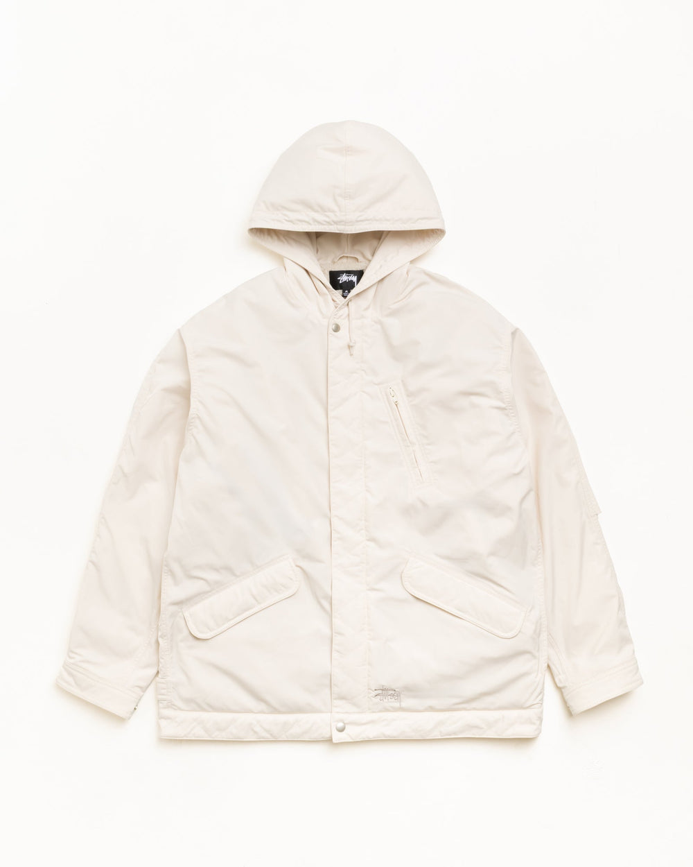 Flight Parka Unisex Long Sleeve In Bone | hero:main:collection:new-arrivals,shirts,tops-shirts,all,tees,outerwear,denim,knits,accessories,sunglasses,hoodies,sweats,mens-hoodies-sweatshirts,shorts,pants,bottoms,crew-sweats,zip-ups,swim,sweatpants,graphics,lazy-tees,swim,basic-9twenty,button-ups,shorts,cargos,denim-jeans,bottoms,bags,belts,wearables,gear,footwear,button-ups,basic-tops,jerseys,big-ol,classics,slim,jackets,all, | product-card-slider