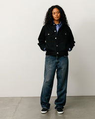 Stüssy Denim Trucker Jacket in Raw Black Contrast Stitch