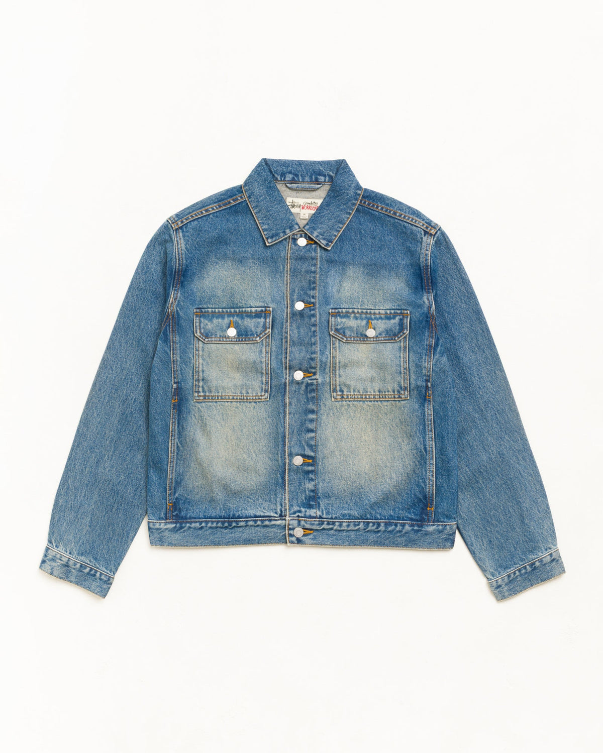 Denim Trucker Jacket Outerwear in Dark Wash Indigo | hero:main:collection:new-arrivals,shirts,tops-shirts,all,tees,outerwear,denim,knits,accessories,sunglasses,hoodies,sweats,mens-hoodies-sweatshirts,shorts,pants,bottoms,crew-sweats,zip-ups,swim,sweatpants,graphics,lazy-tees,swim,basic-9twenty,button-ups,shorts,cargos,denim-jeans,bottoms,bags,belts,wearables,gear,footwear,button-ups,basic-tops,jerseys,big-ol,classics,slim,jackets, | product-card-slider