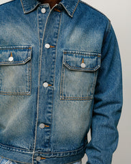 Denim Trucker Jacket outerwear in Dark Wash Indigo