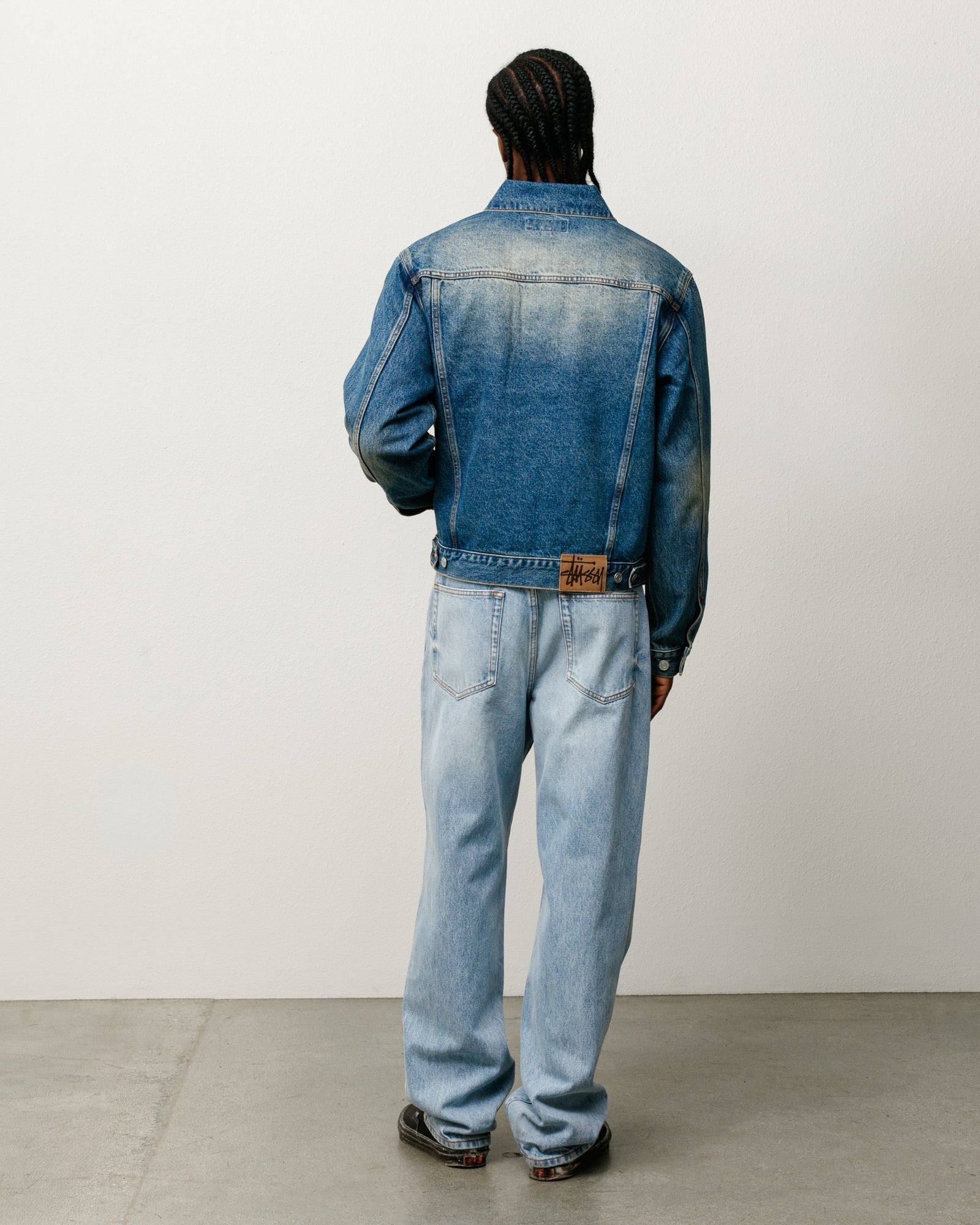 Denim Trucker Jacket outerwear in Dark Wash Indigo, unisex relaxed fit