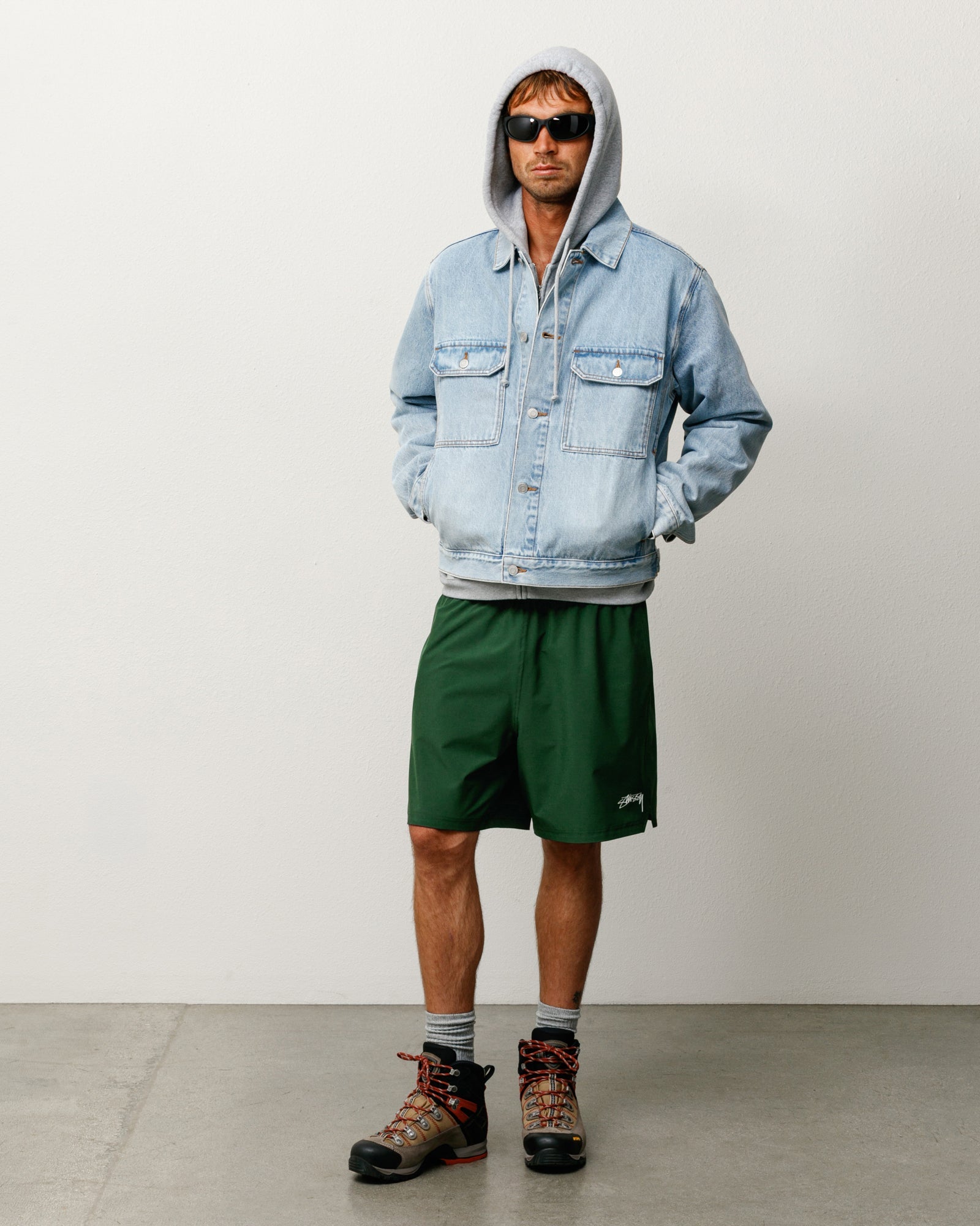 Denim Trucker Jacket in Light Wash Indigo | product-card-slider