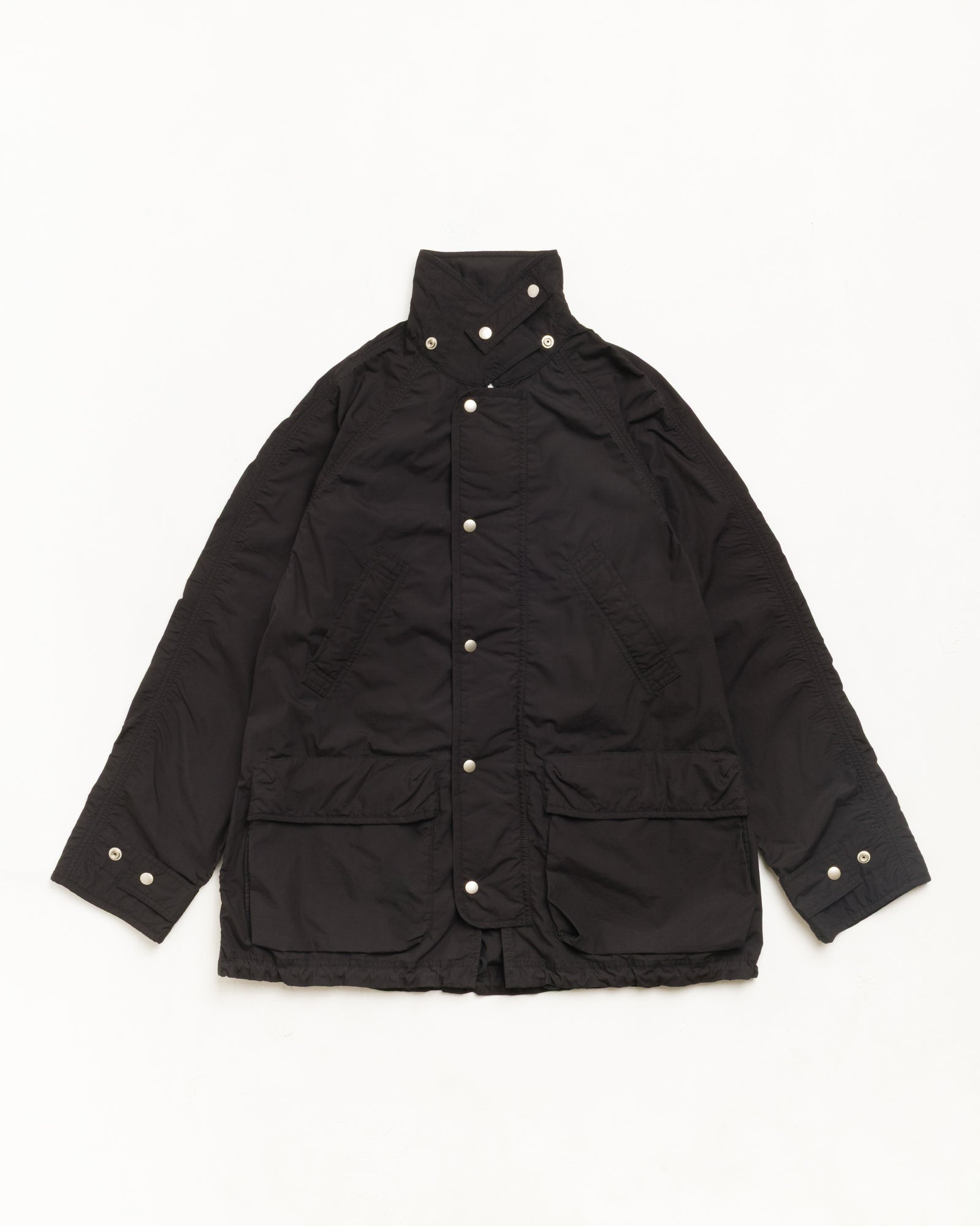 Lightweight long coat, unisex long-sleeve design in black | product-card-slider
