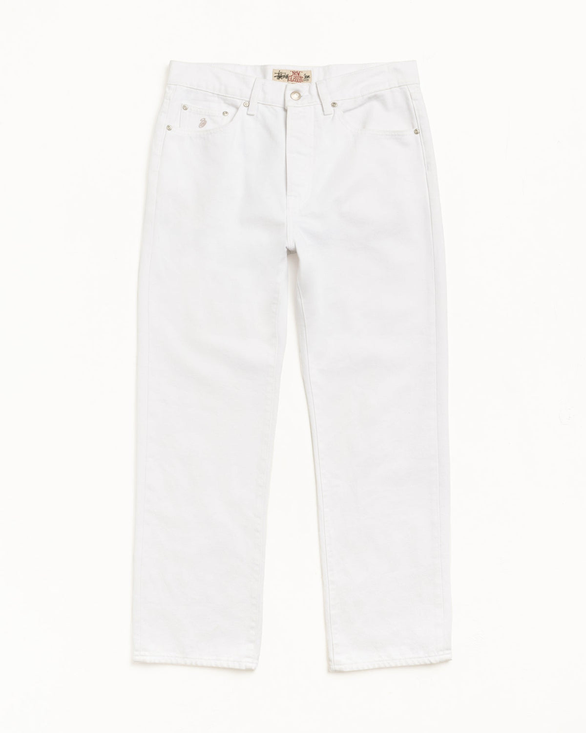 New Classic Jean Denim Mens Regular In White | hero:main:collection:new-arrivals,shirts,tops-shirts,all,tees,outerwear,denim,knits,accessories,sunglasses,hoodies,sweats,mens-hoodies-sweatshirts,shorts,pants,bottoms,crew-sweats,zip-ups,swim,sweatpants,graphics,lazy-tees,swim,basic-9twenty,button-ups,shorts,cargos,denim-jeans,bottoms,bags,belts,wearables,gear,footwear,button-ups,basic-tops,jerseys,big-ol,classics,slim,jackets, | product-card-slider