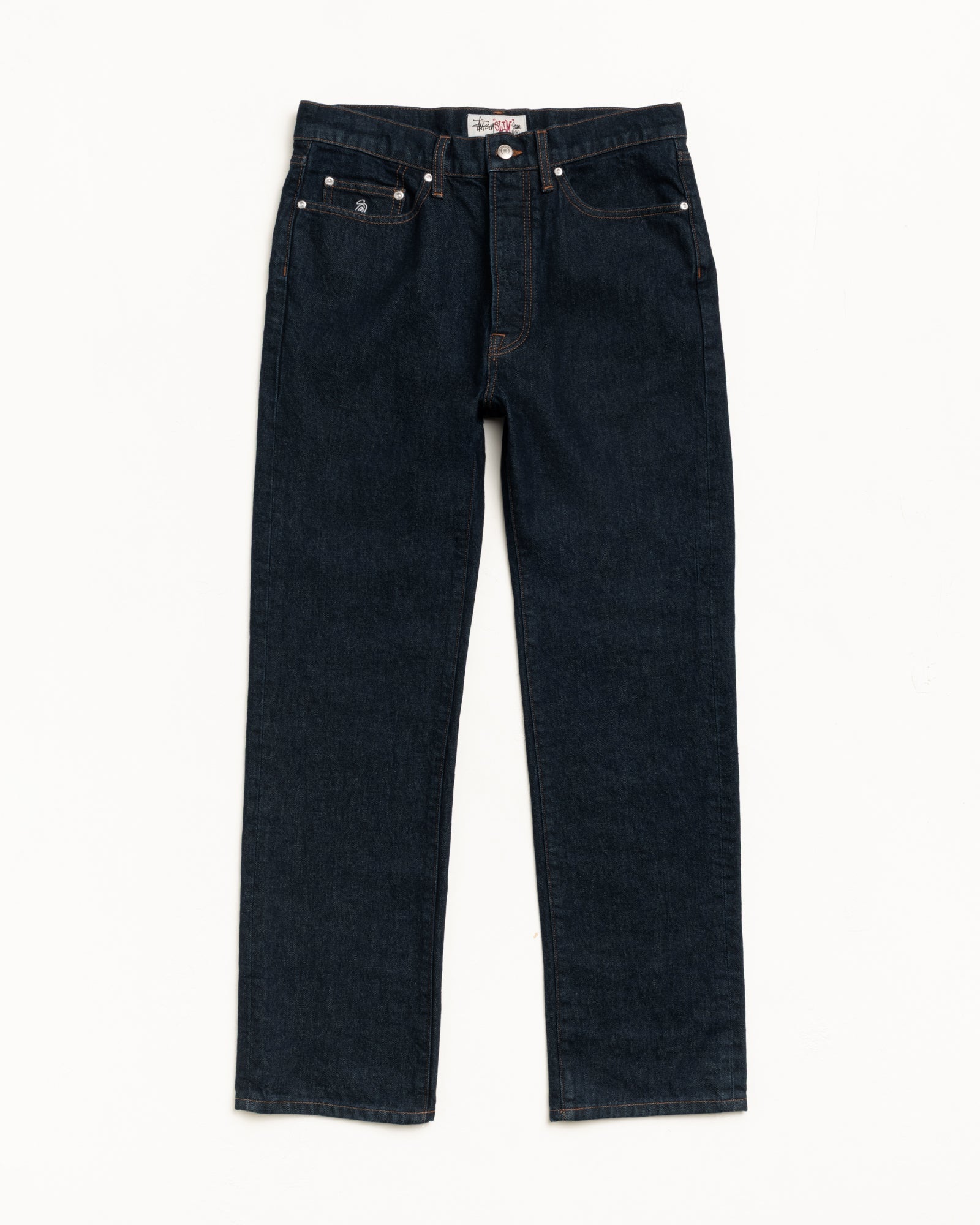 Slim Jean Denim unisex in Rinsed Indigo | hero:main:collection:new-arrivals-3298660924,new-arrivals,shirts,tops-shirts,all,tees,outerwear,denim,knits,accessories,hoodies,sweats,shorts,pants,bottoms,crew-sweats,zip-ups,sweatpants,graphics,basic-9twenty,button-ups,shorts,cargos,jeans,bottoms,bags,belts,wearables,gear,footwear,button-ups,basic-tops,jerseys,big-ol,classics,slim,jackets, | product-card-slider