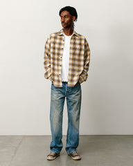 Unisex straight denim jeans in dark wash indigo, relaxed leg silhouette | product-card-slider