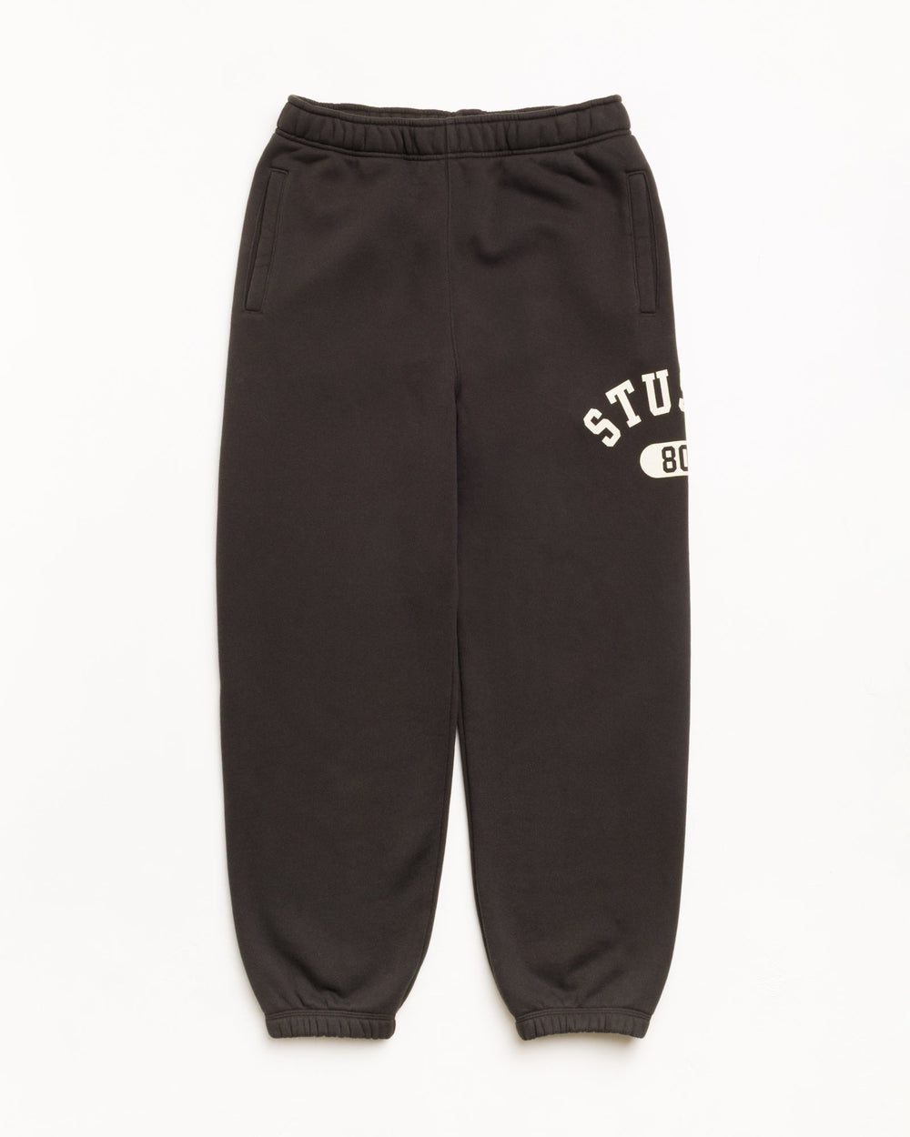 Varsity Fleece Pant Unisex Regular In Washed Black | hero:main:collection:new-arrivals,shirts,tops-shirts,all,tees,outerwear,denim,knits,accessories,sunglasses,hoodies,sweats,mens-hoodies-sweatshirts,shorts,pants,bottoms,crew-sweats,zip-ups,swim,sweatpants,graphics,lazy-tees,mens-swim,womens-swim,swim,basic-9twenty,button-ups,jerseys,thermals,shorts,trunks,cargos,denim-jeans,bottoms,bags,belts,wearables,gear,footwear,button-ups,basic-tops,jerseys, | product-card-slider