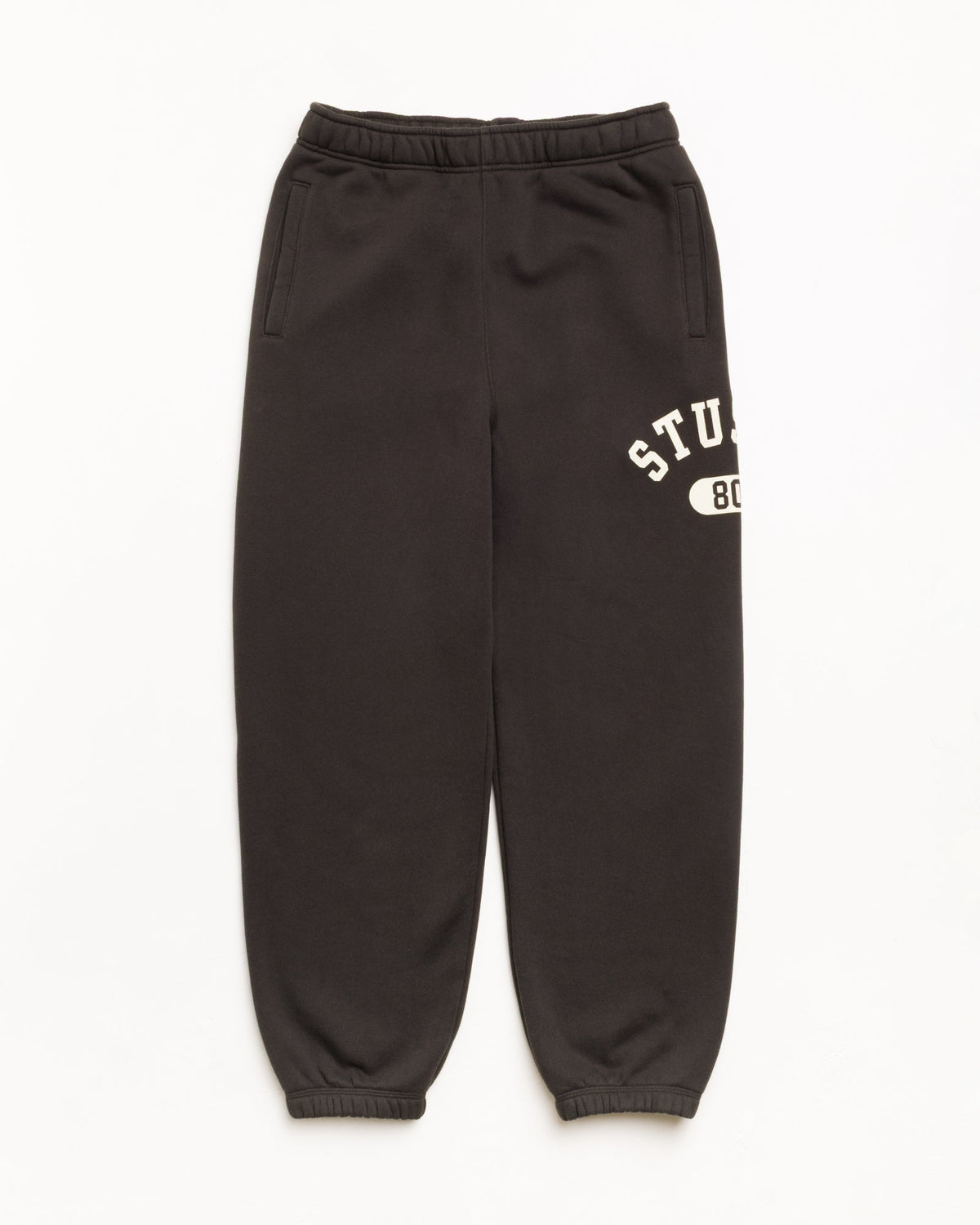 Varsity Fleece Pant Unisex Regular In Washed Black | hero:main:collection:new-arrivals,shirts,tops-shirts,all,tees,outerwear,denim,knits,accessories,sunglasses,hoodies,sweats,mens-hoodies-sweatshirts,shorts,pants,bottoms,crew-sweats,zip-ups,swim,sweatpants,graphics,lazy-tees,mens-swim,womens-swim,swim,basic-9twenty,button-ups,jerseys,thermals,shorts,trunks,cargos,denim-jeans,bottoms,bags,belts,wearables,gear,footwear,button-ups,basic-tops,jerseys, | product-card-slider