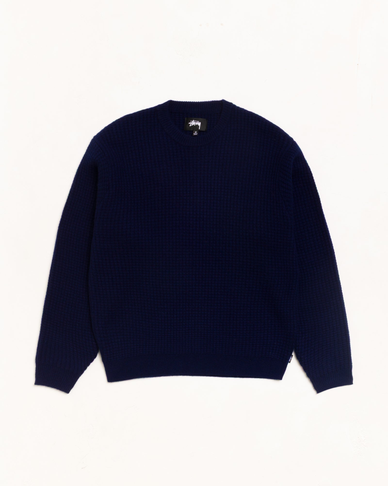 Waffle Cashmere Sweater Unisex Long Sleeve In Deep Navy | hero:main:collection:new-arrivals,shirts,tops-shirts,all,tees,outerwear,denim,knits,accessories,sunglasses,hoodies,sweats,mens-hoodies-sweatshirts,shorts,pants,bottoms,crew-sweats,zip-ups,swim,sweatpants,graphics,lazy-tees,swim,basic-9twenty,button-ups,shorts,cargos,denim-jeans,bottoms,bags,belts,wearables,gear,footwear,button-ups,basic-tops,jerseys,big-ol,classics,slim,jackets,all, | product-card-slider
