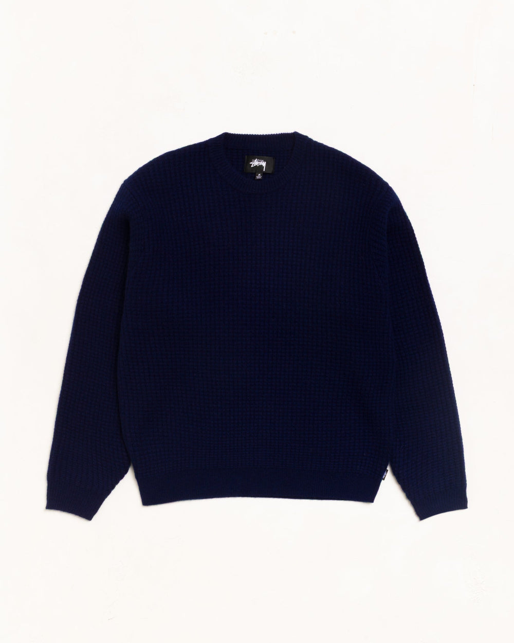 Waffle Cashmere Sweater Unisex Long Sleeve In Deep Navy | hero:main:collection:new-arrivals,shirts,tops-shirts,all,tees,outerwear,denim,knits,accessories,sunglasses,hoodies,sweats,mens-hoodies-sweatshirts,shorts,pants,bottoms,crew-sweats,zip-ups,swim,sweatpants,graphics,lazy-tees,swim,basic-9twenty,button-ups,shorts,cargos,denim-jeans,bottoms,bags,belts,wearables,gear,footwear,button-ups,basic-tops,jerseys,big-ol,classics,slim,jackets,all, | product-card-slider