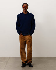 Waffle Cashmere Sweater Unisex Long Sleeve In Deep Navy | product-card-slider