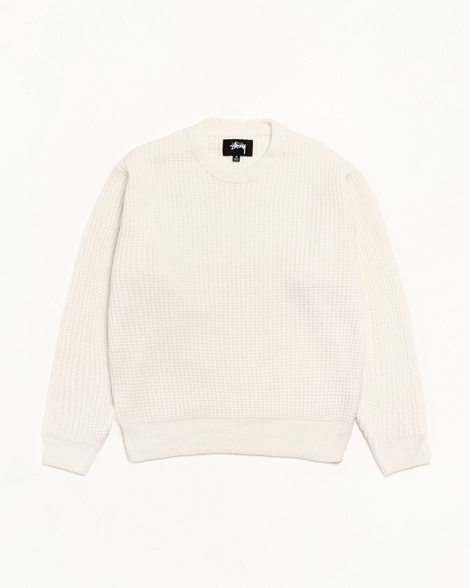 Waffle Cashmere Sweater Mens Long Sleeve In Ivory | hero:main:collection:new-arrivals,shirts,tops-shirts,all,tees,outerwear,denim,knits,accessories,sunglasses,hoodies,sweats,mens-hoodies-sweatshirts,shorts,pants,bottoms, | product-card-slider