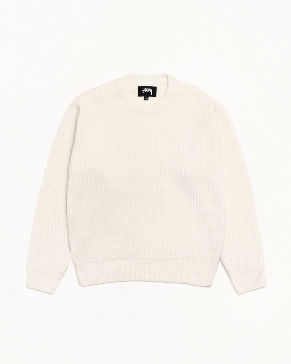 Waffle Cashmere Sweater Mens Long Sleeve In Ivory | hero:main:collection:new-arrivals,shirts,tops-shirts,all,tees,outerwear,denim,knits,accessories,sunglasses,hoodies,sweats,mens-hoodies-sweatshirts,shorts,pants,bottoms, | product-card-slider
