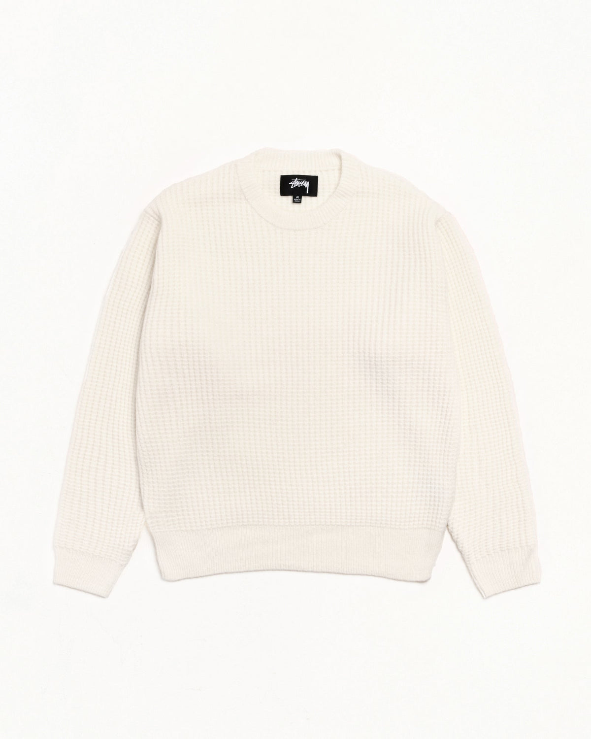 Waffle Cashmere Sweater Mens Long Sleeve In Ivory | hero:main:collection:new-arrivals,shirts,tops-shirts,all,tees,outerwear,denim,knits,accessories,sunglasses,hoodies,sweats,mens-hoodies-sweatshirts,shorts,pants,bottoms, | product-card-slider