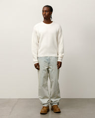 Waffle Cashmere Sweater Mens Long Sleeve In Ivory