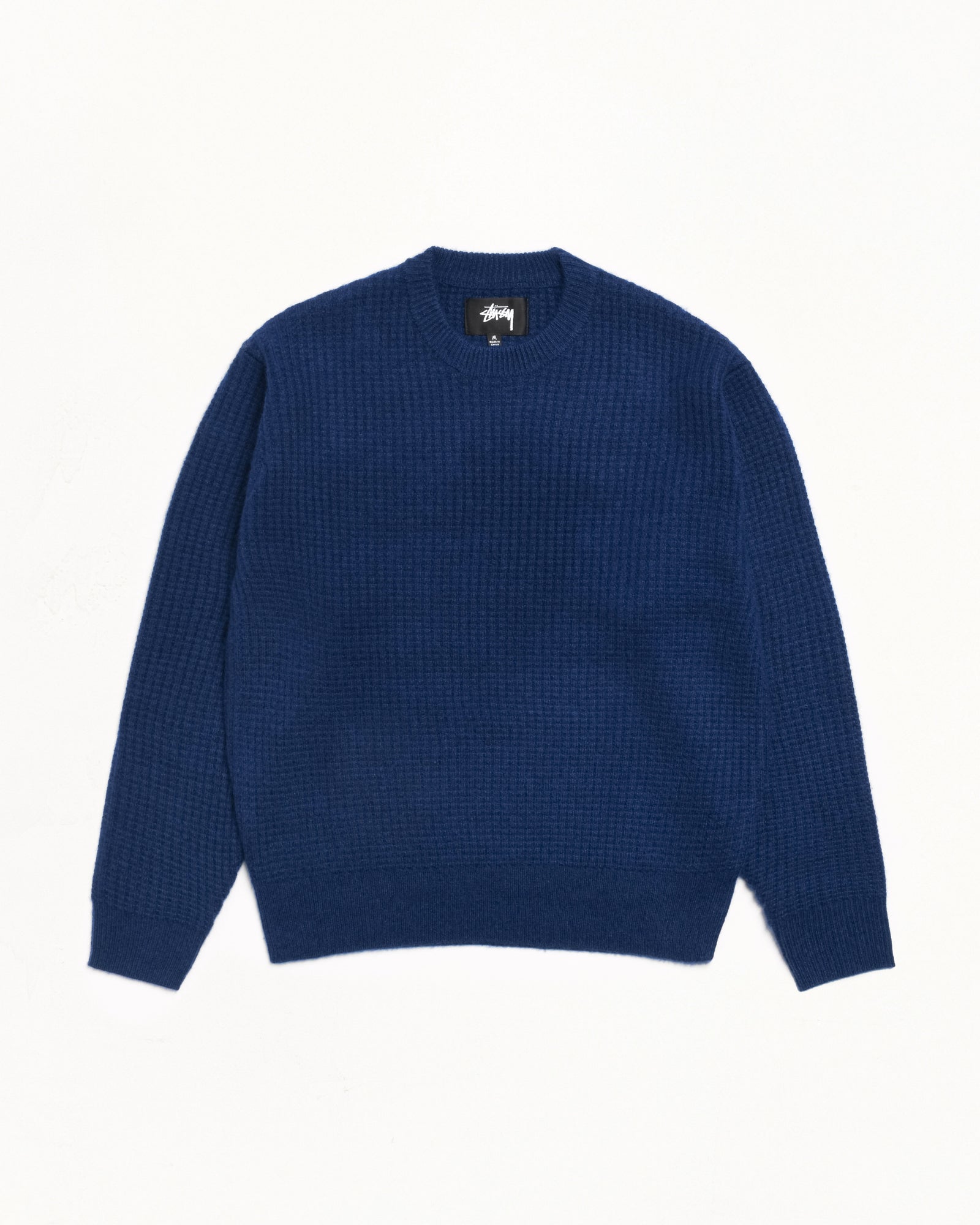 Waffle Cashmere Sweater Mens Long Sleeve In Navy | hero:main:collection:new-arrivals,shirts,tops-shirts,all,tees,outerwear,denim,knits,accessories,sunglasses,hoodies,sweats,mens-hoodies-sweatshirts,shorts,pants,bottoms | product-card-slider