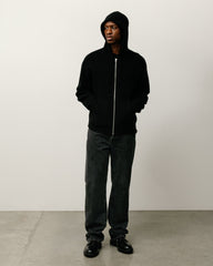 Textured Zip Hooded Sweater Mens Long Sleeve In Black | product-card-slider