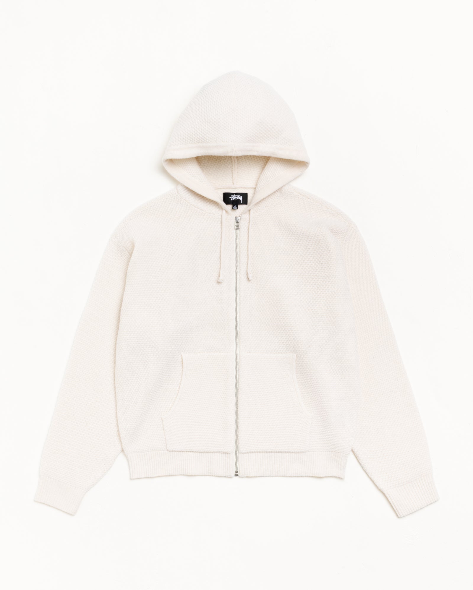 Textured Zip Hooded Sweater Mens Long Sleeve In Bone | hero:main:collection:new-arrivals,shirts,tops-shirts,all,tees,outerwear,denim,knits,accessories,sunglasses,hoodies,sweats,mens-hoodies-sweatshirts,shorts,pants,bottoms | product-card-slider